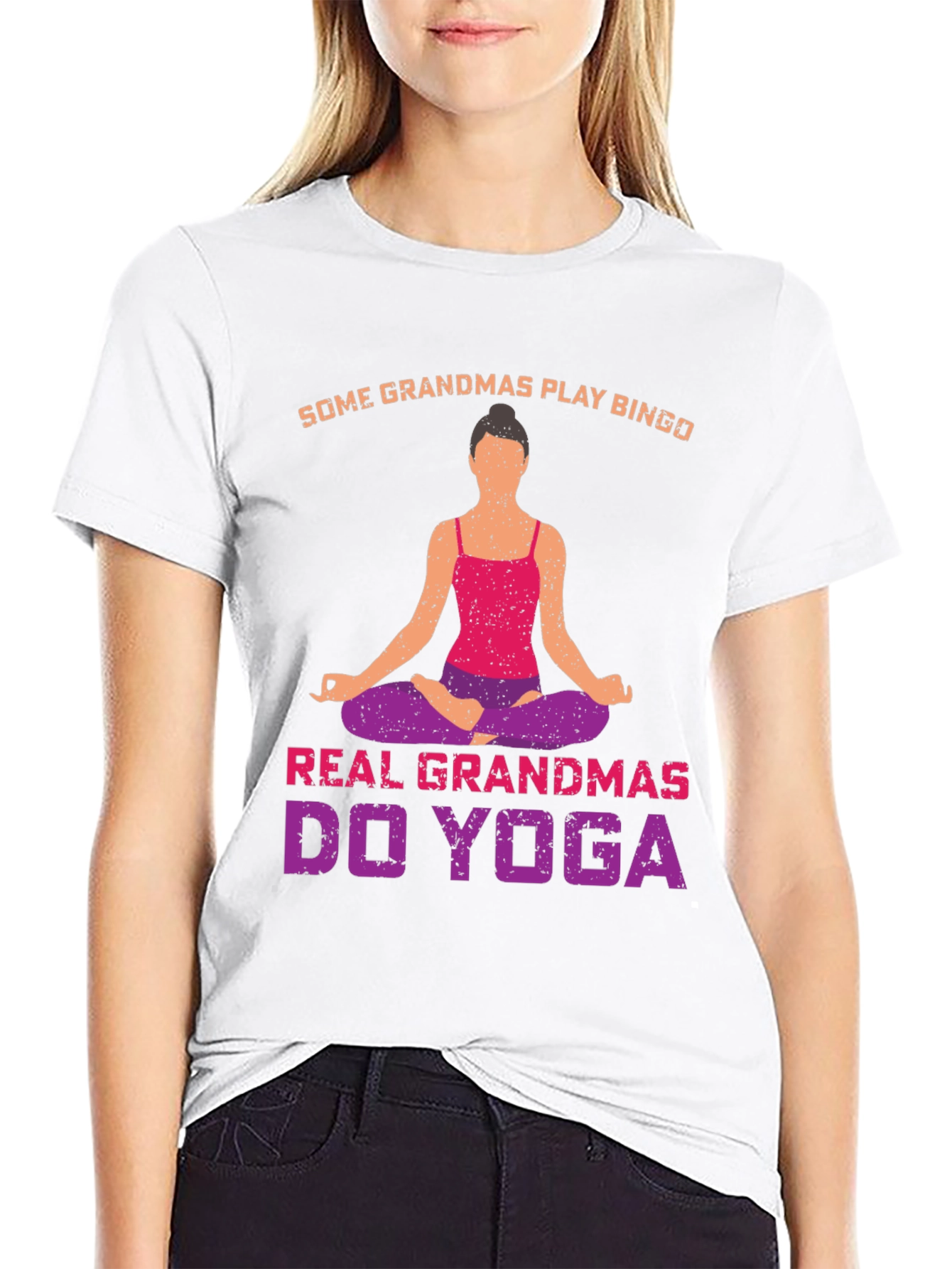 Black Yoga Grandmas T-Shirt - Play Bingo view 9
