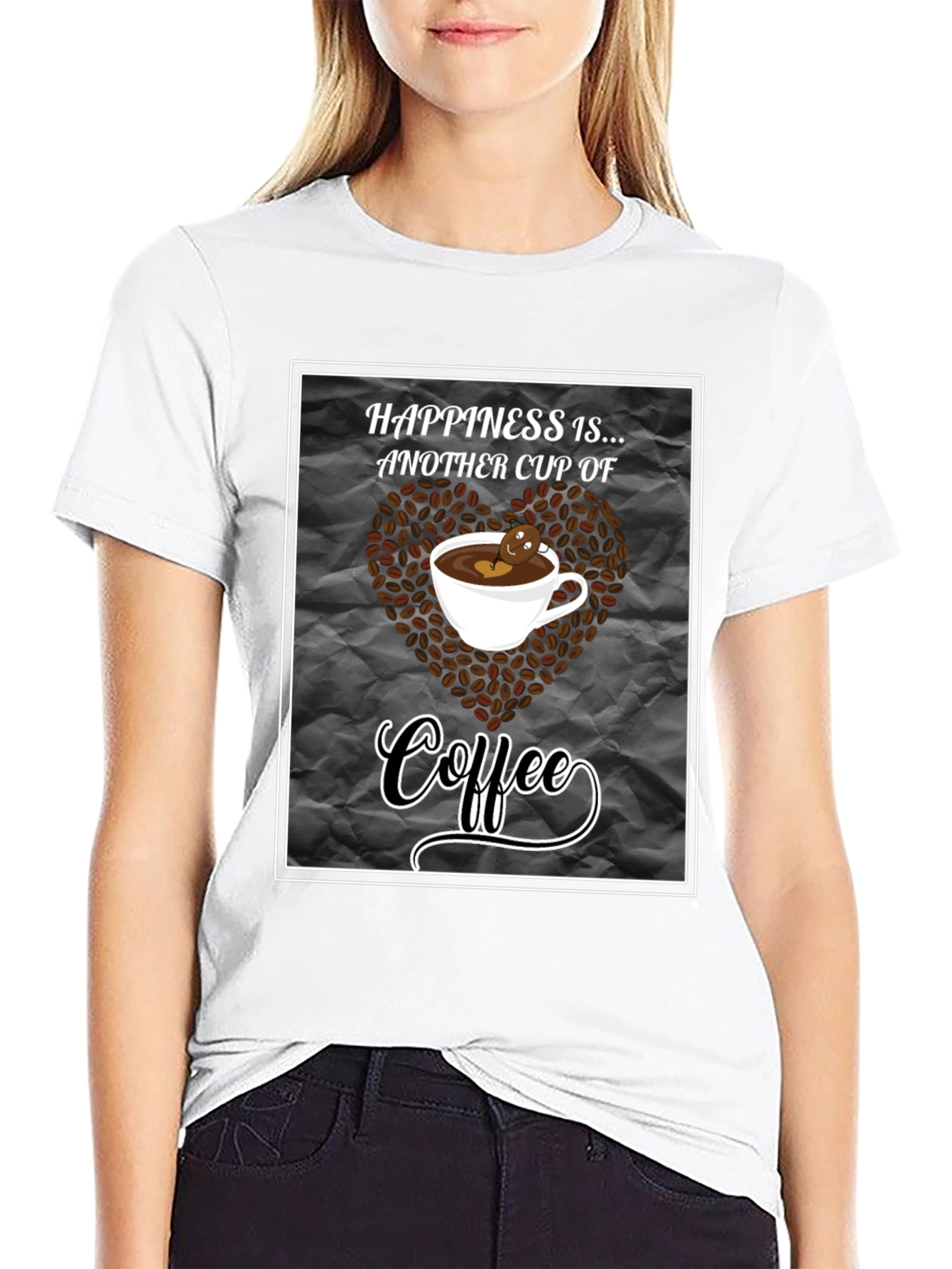 Black Happiness is Coffee Black T-Shirt view 9