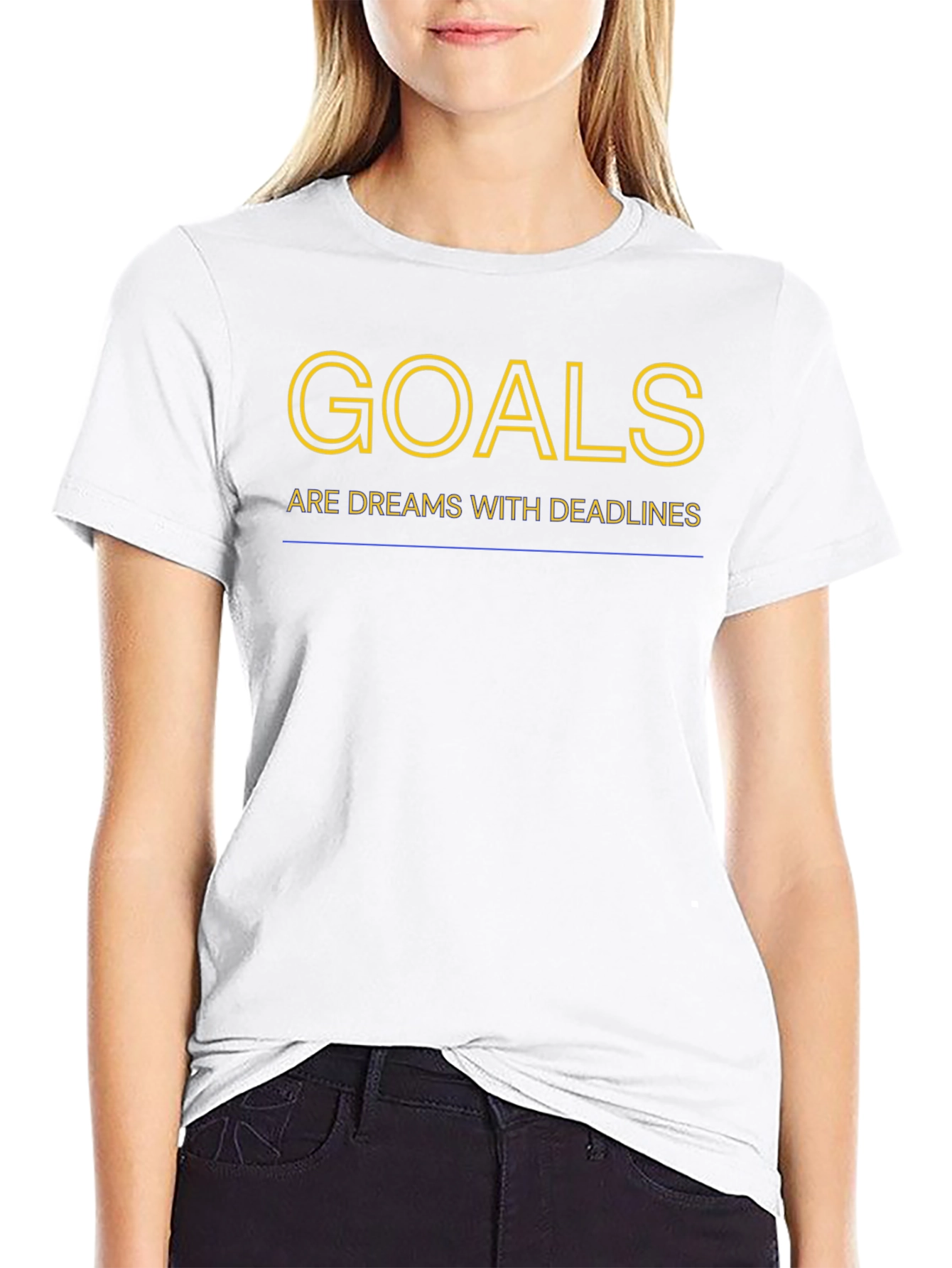 Black Goals Dreams with Deadlines Black T-Shirt view 9