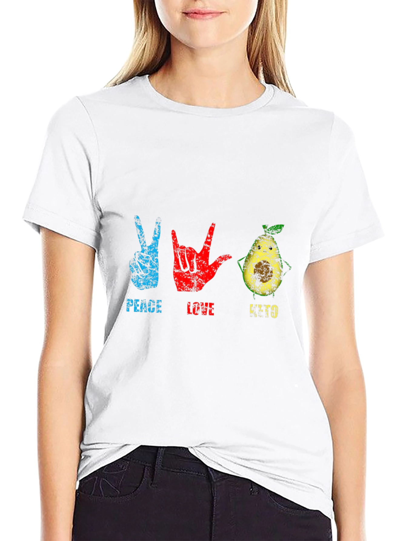 Black Peace Love Guac T-Shirt view 9