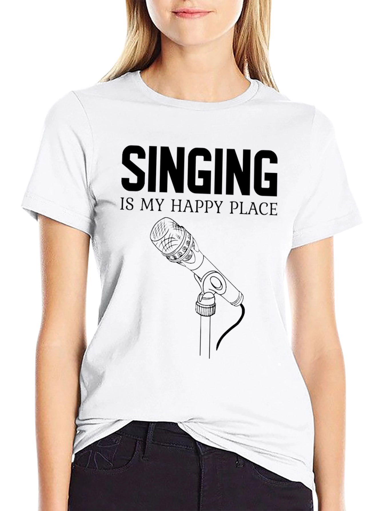Black Singing is My Happy Place Graphic T-Shirt view 9