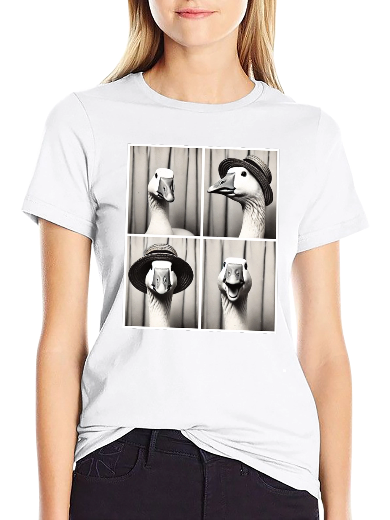 Goose Photo Booth Black T-Shirt - 9