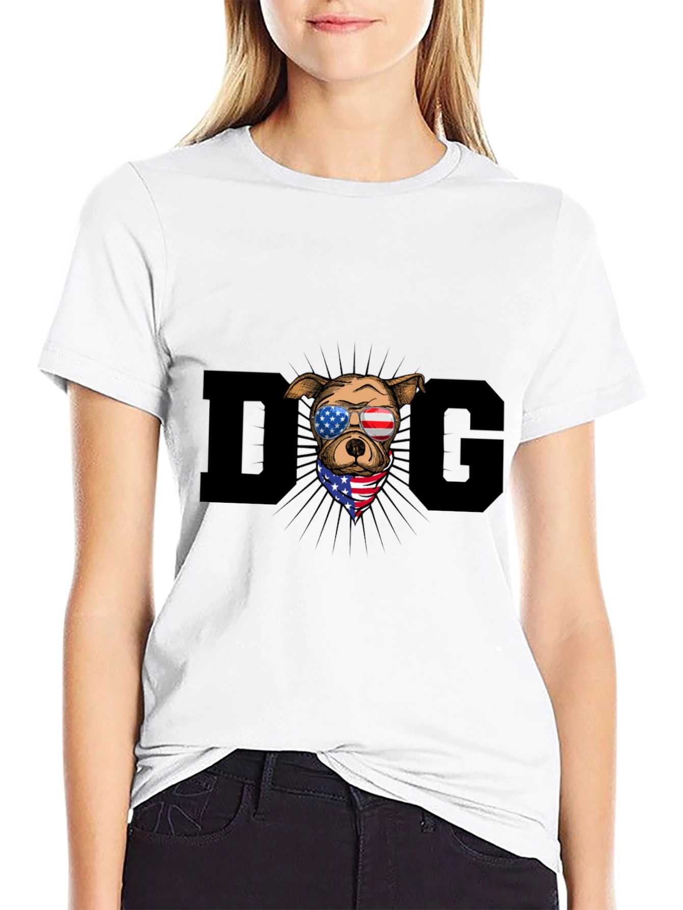 Black Patriotic Dog T-Shirt view 9