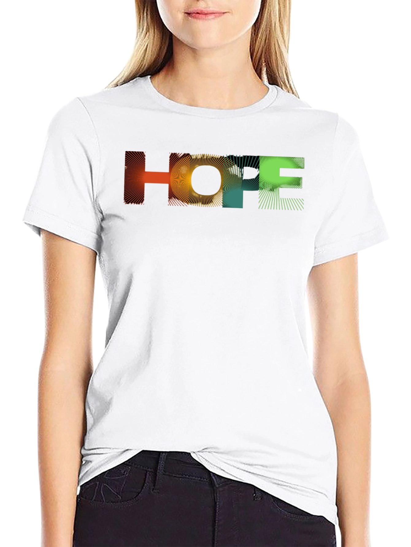 Black HOPE Graphic Print Black T-Shirt view 9