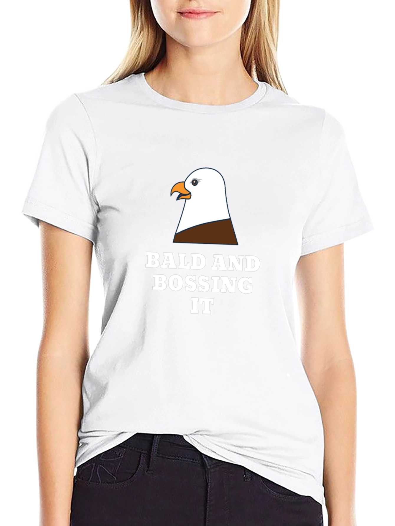 Black Bald Eagle Boss T-Shirt - Funny Graphic Tee view 9