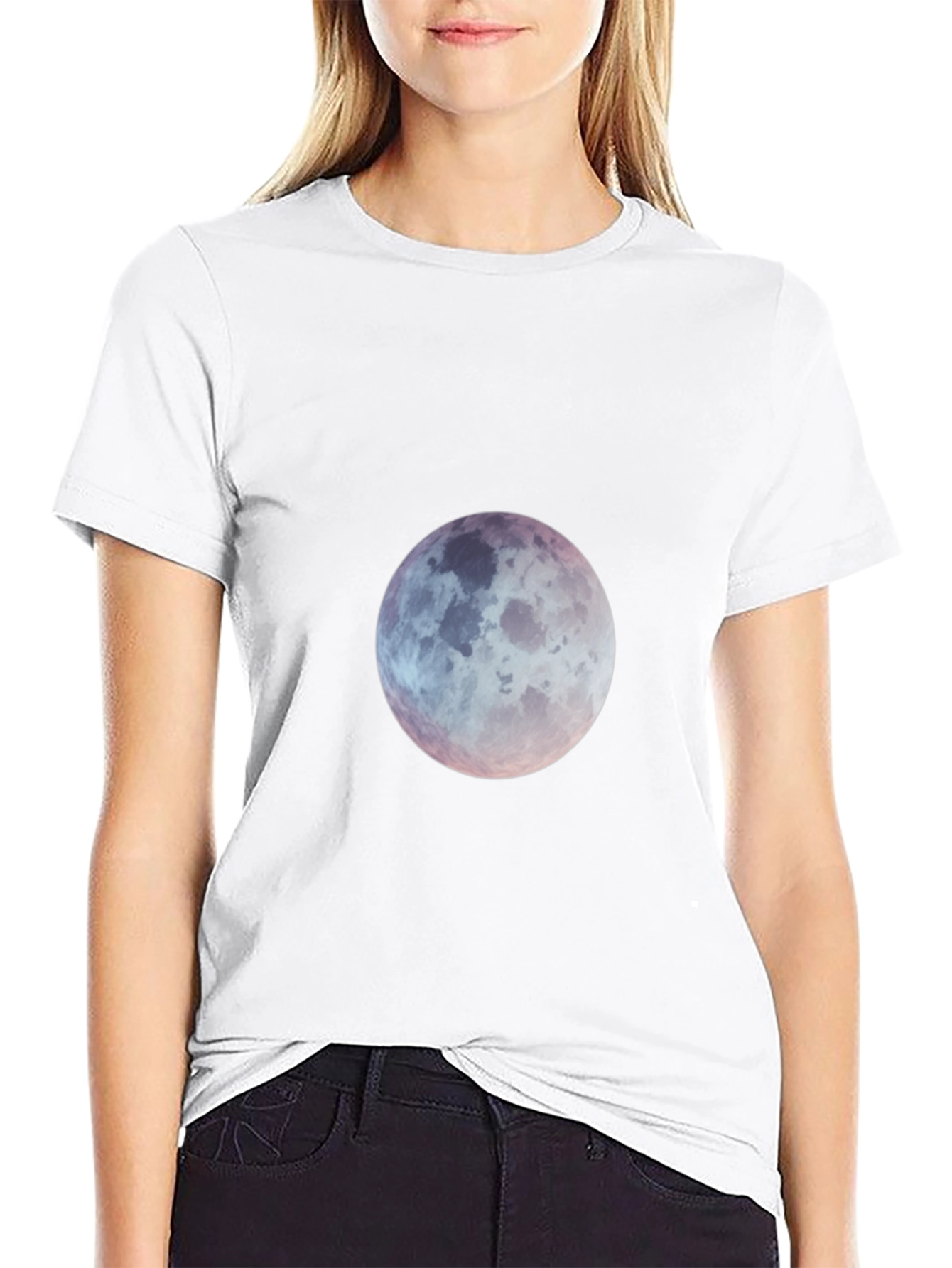 Black Lunar Graphic Tee - Black Cotton T-Shirt view 9