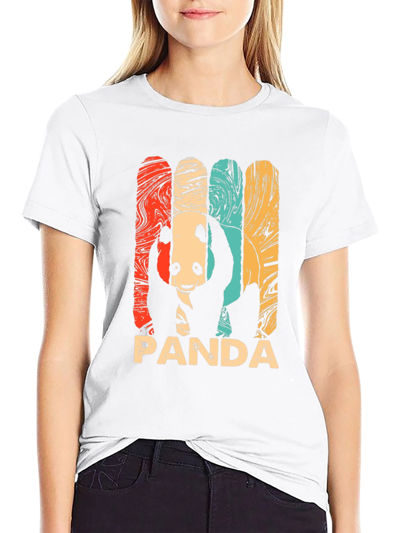 Black Retro Panda Graphic Tee - Men's Black T-Shirt view 9