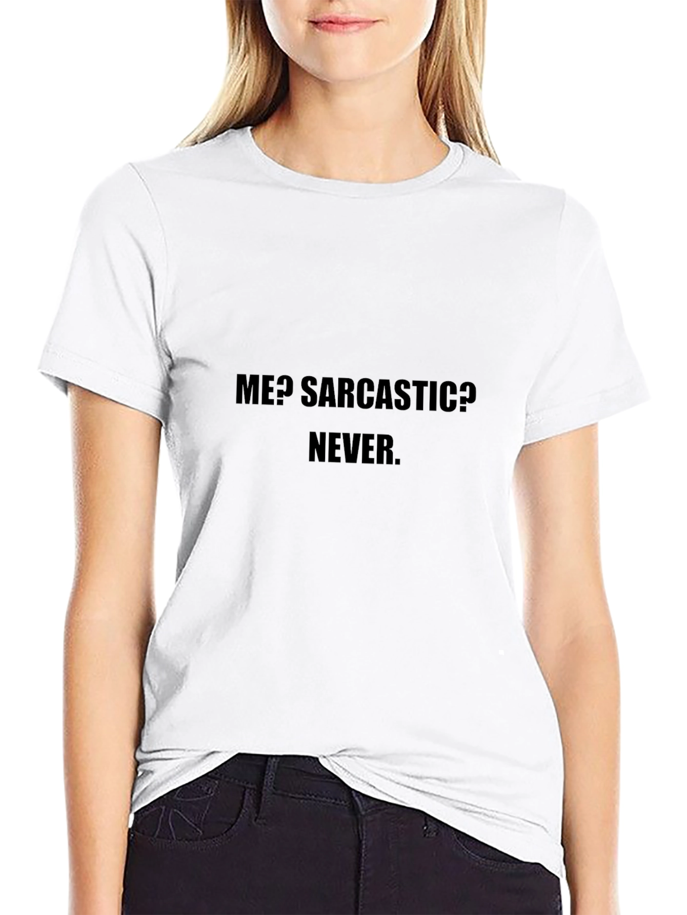 Black Sarcastic Never Black Cotton T-Shirt view 9