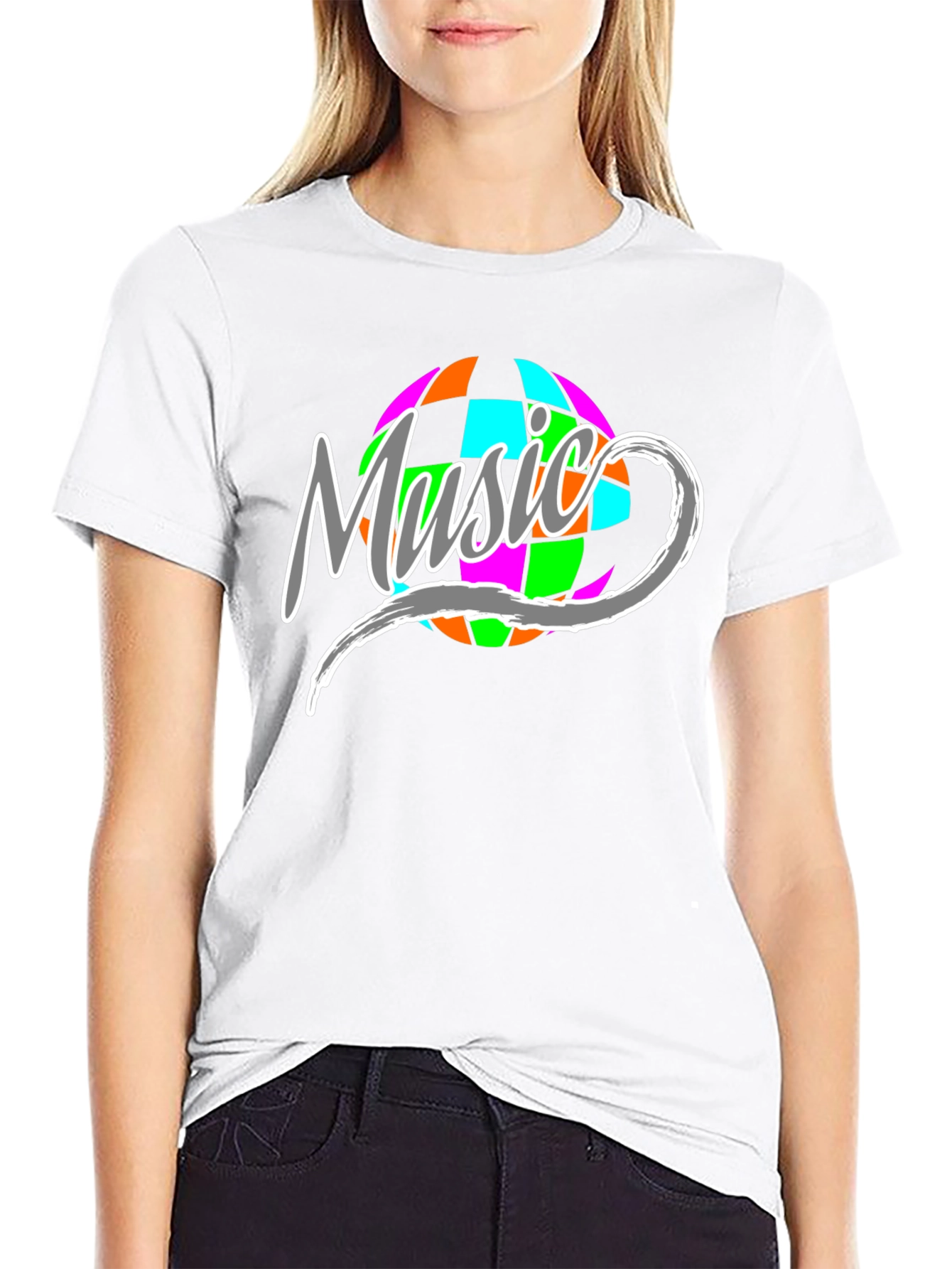 Black Music Disco Ball Graphic T-Shirt view 9