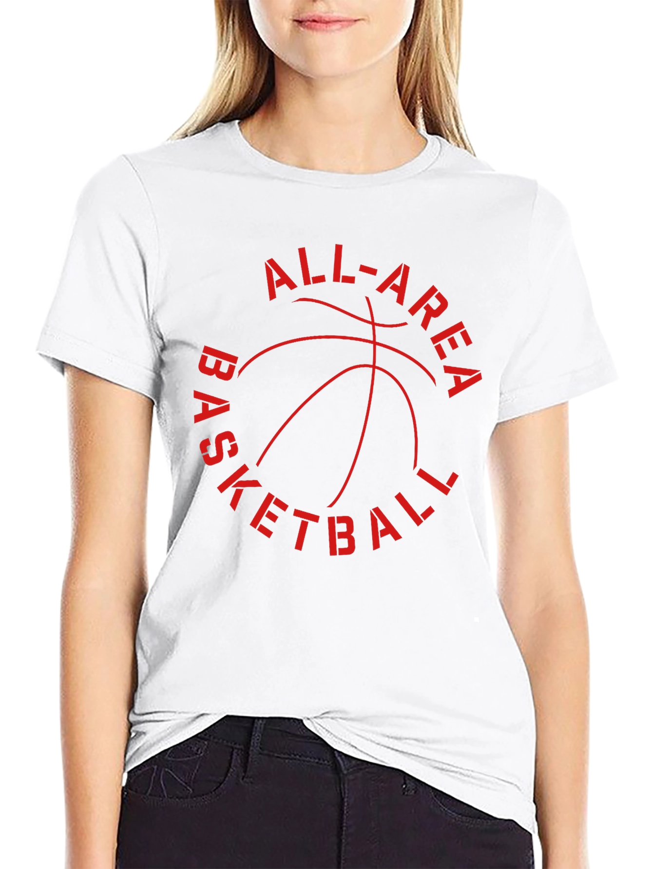 Black All-Area Basketball Graphic T-Shirt view 9