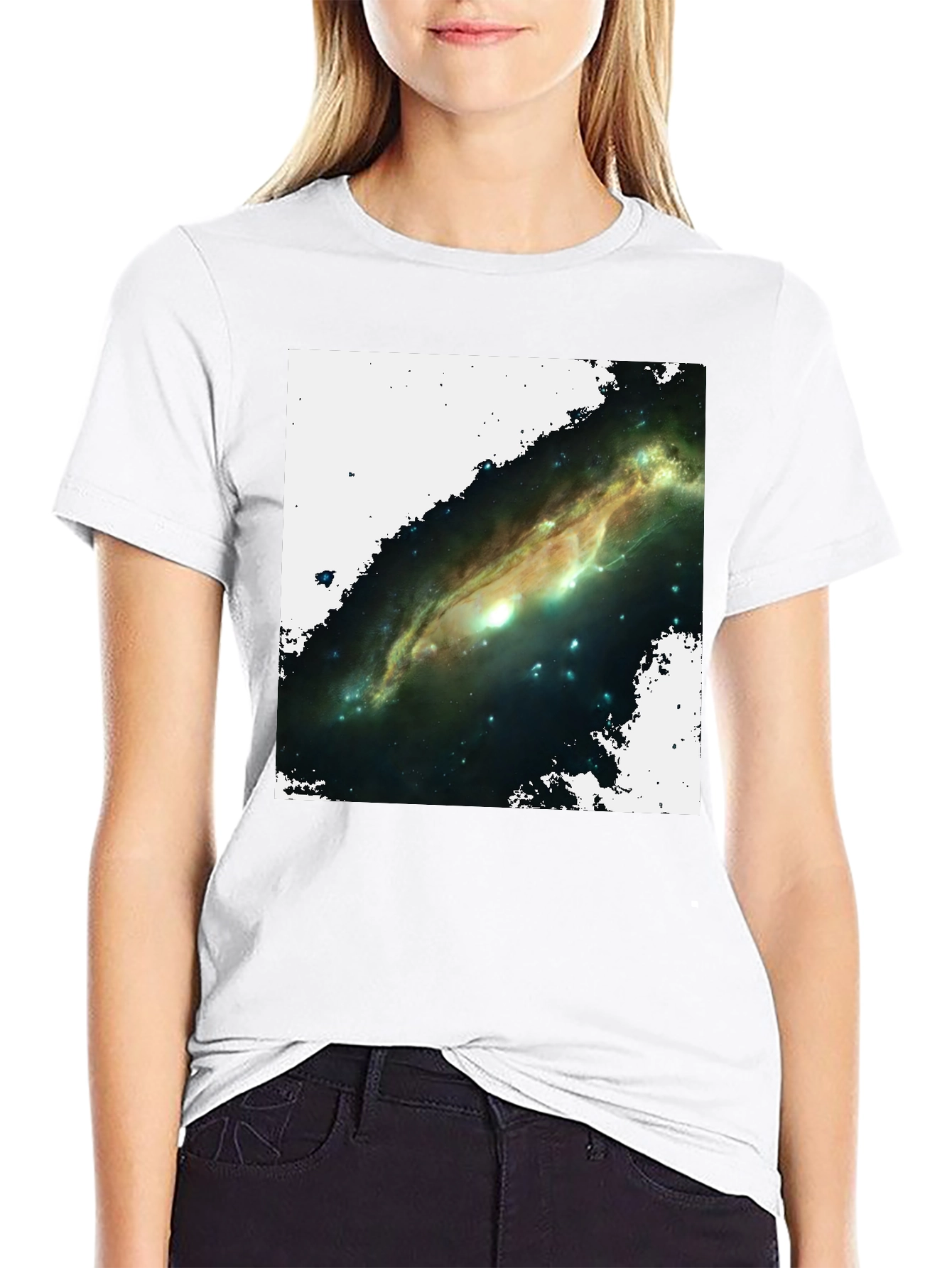 Black Galaxy Graphic T-Shirt - Black Cotton Blend view 9