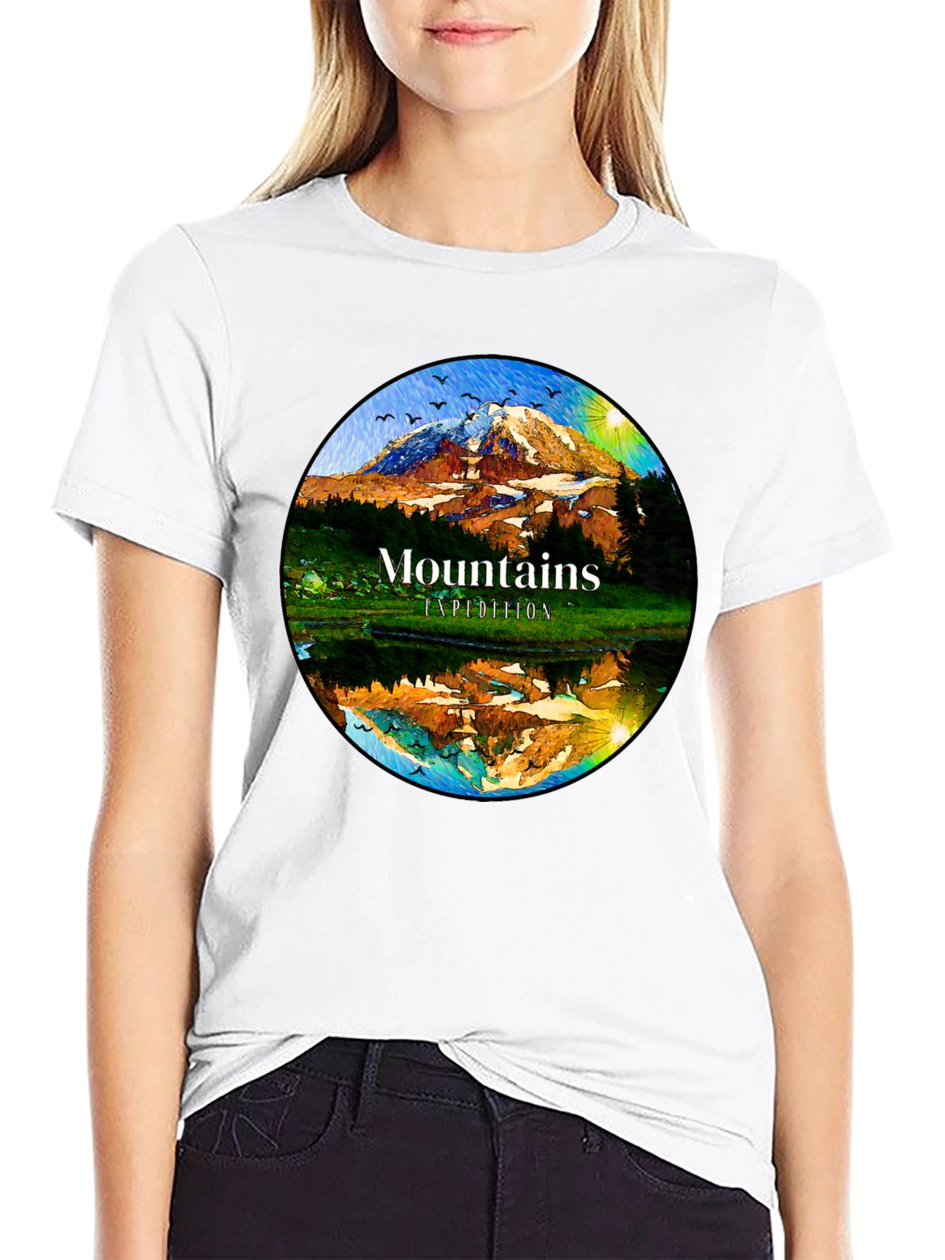 Black Mountains Expedition Graphic Tee - Black Cotton Blend view 9