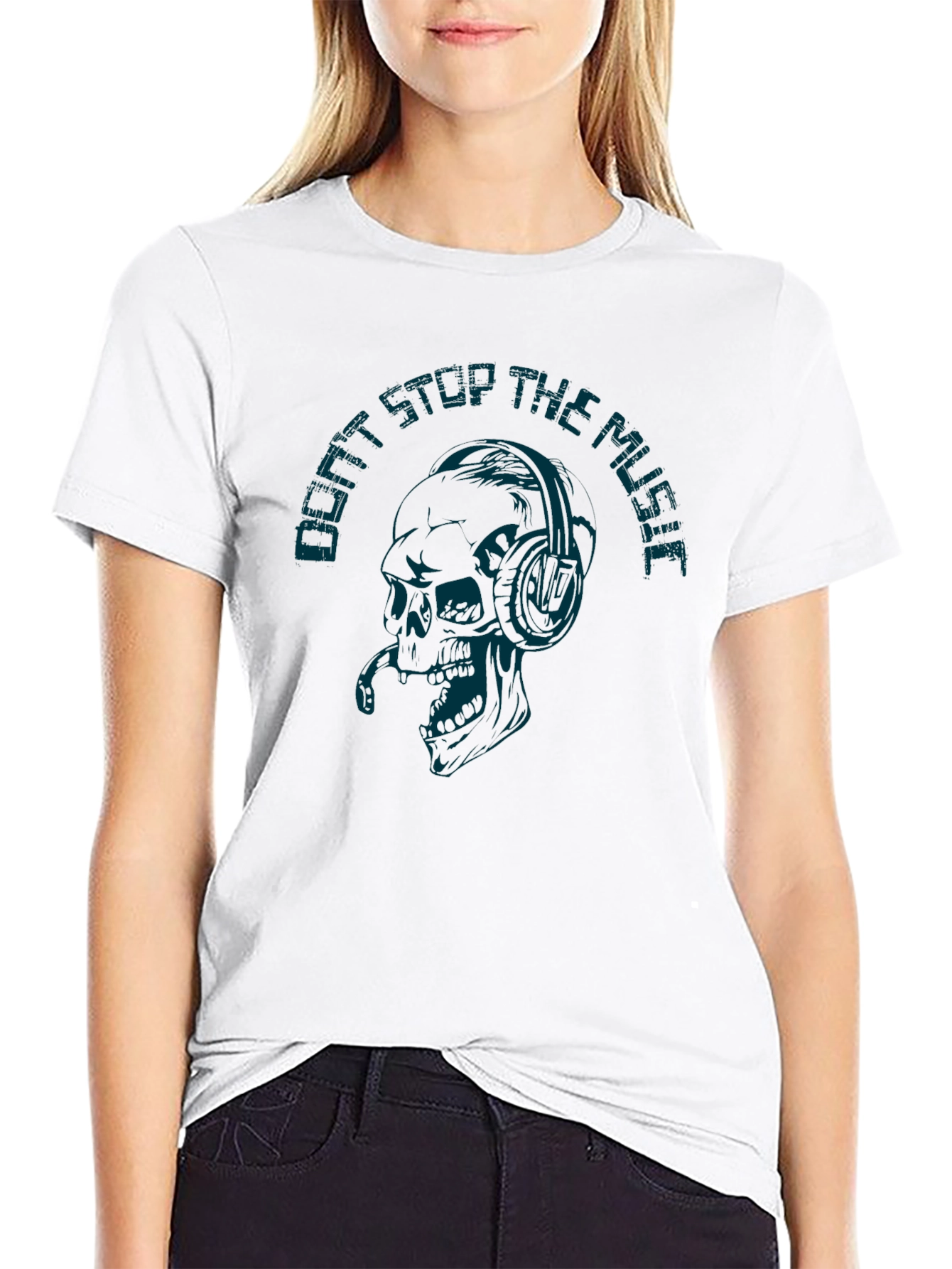 Black Don't Stop the Music Graphic T-Shirt view 9