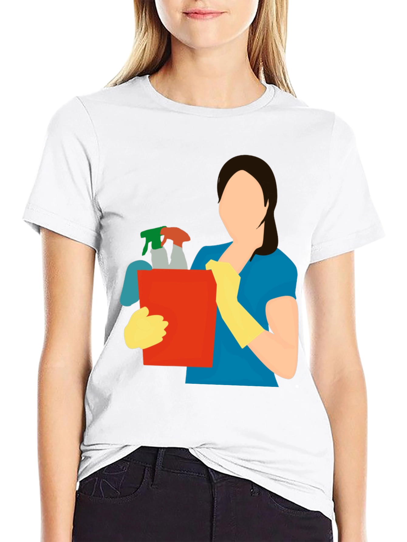 Black Cleaning Crew Graphic Tee - Black Cotton Blend view 9