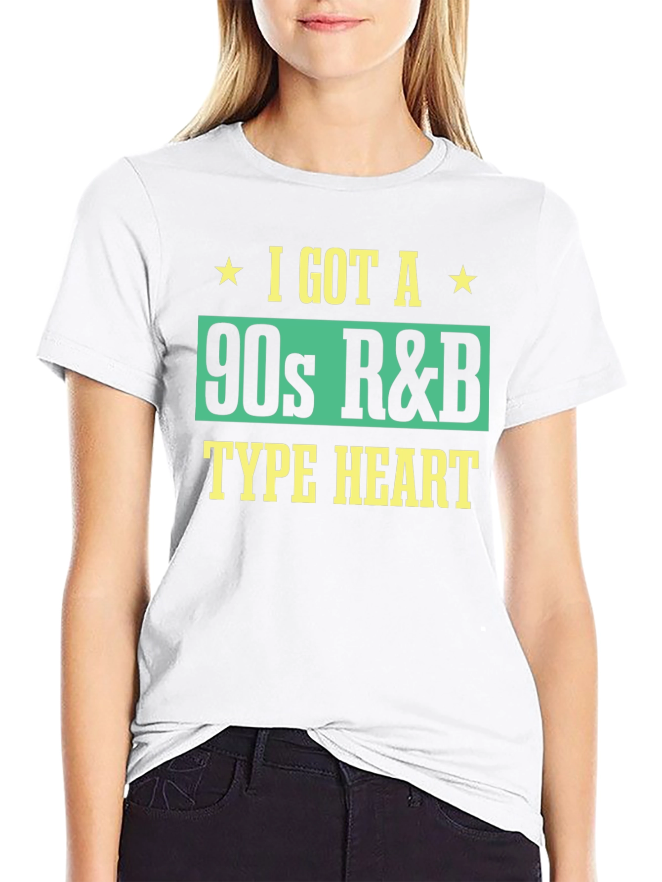 Black 90s R&B Type Heart Graphic Tee view 9
