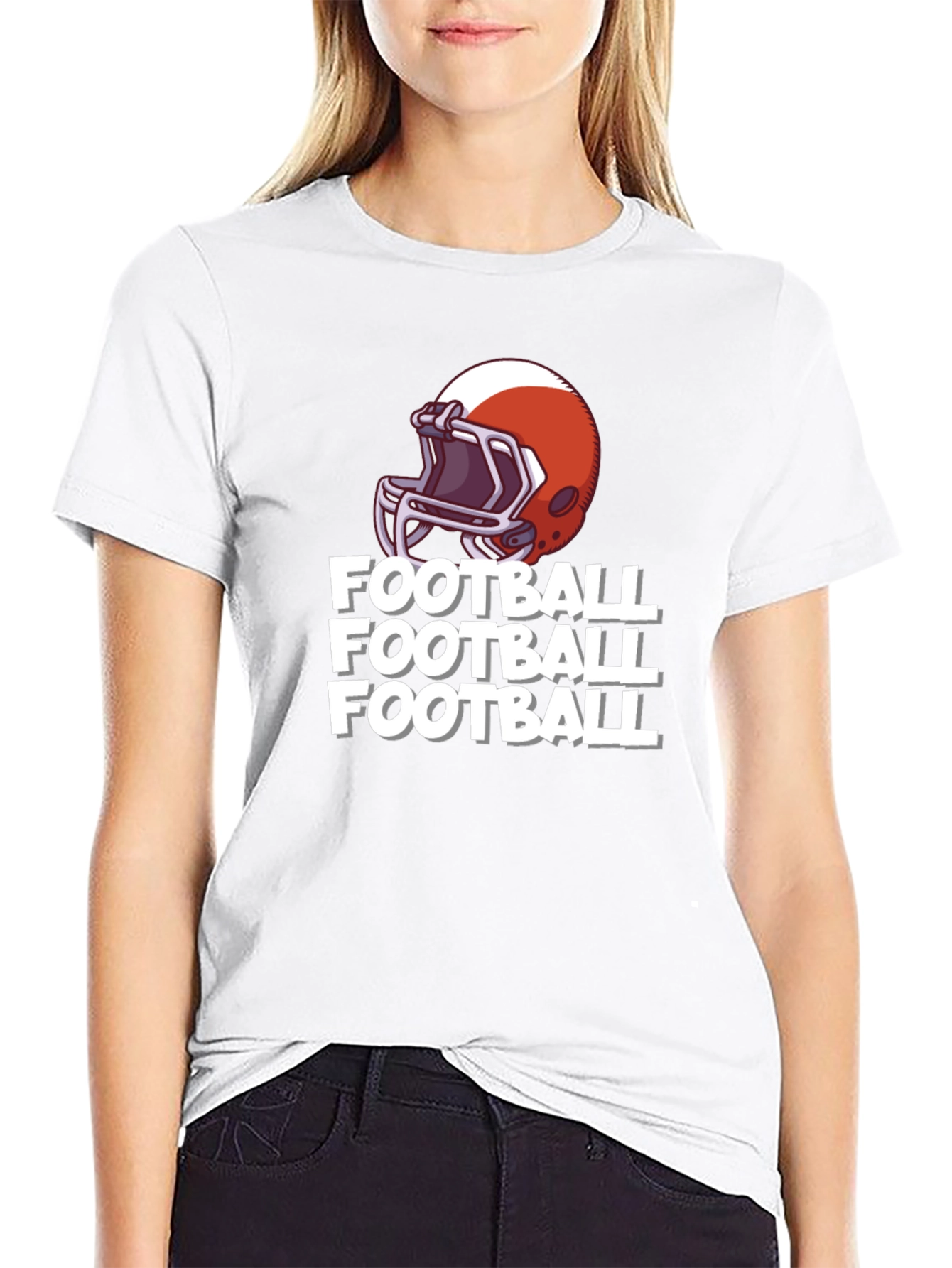 Black Football Helmet T-Shirt view 9