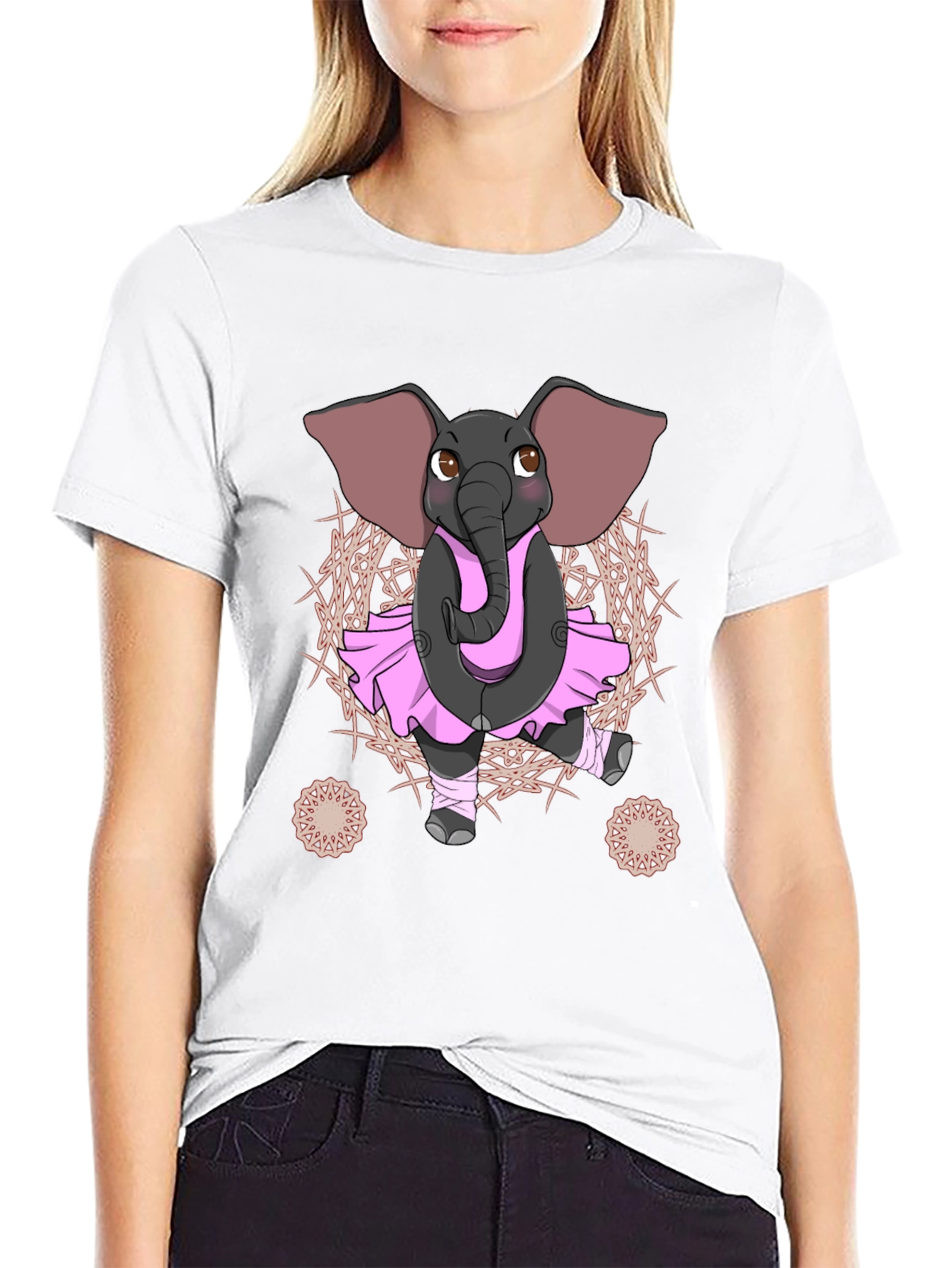 Black Elephant Ballerina T-Shirt - Men's Graphic Tee view 9