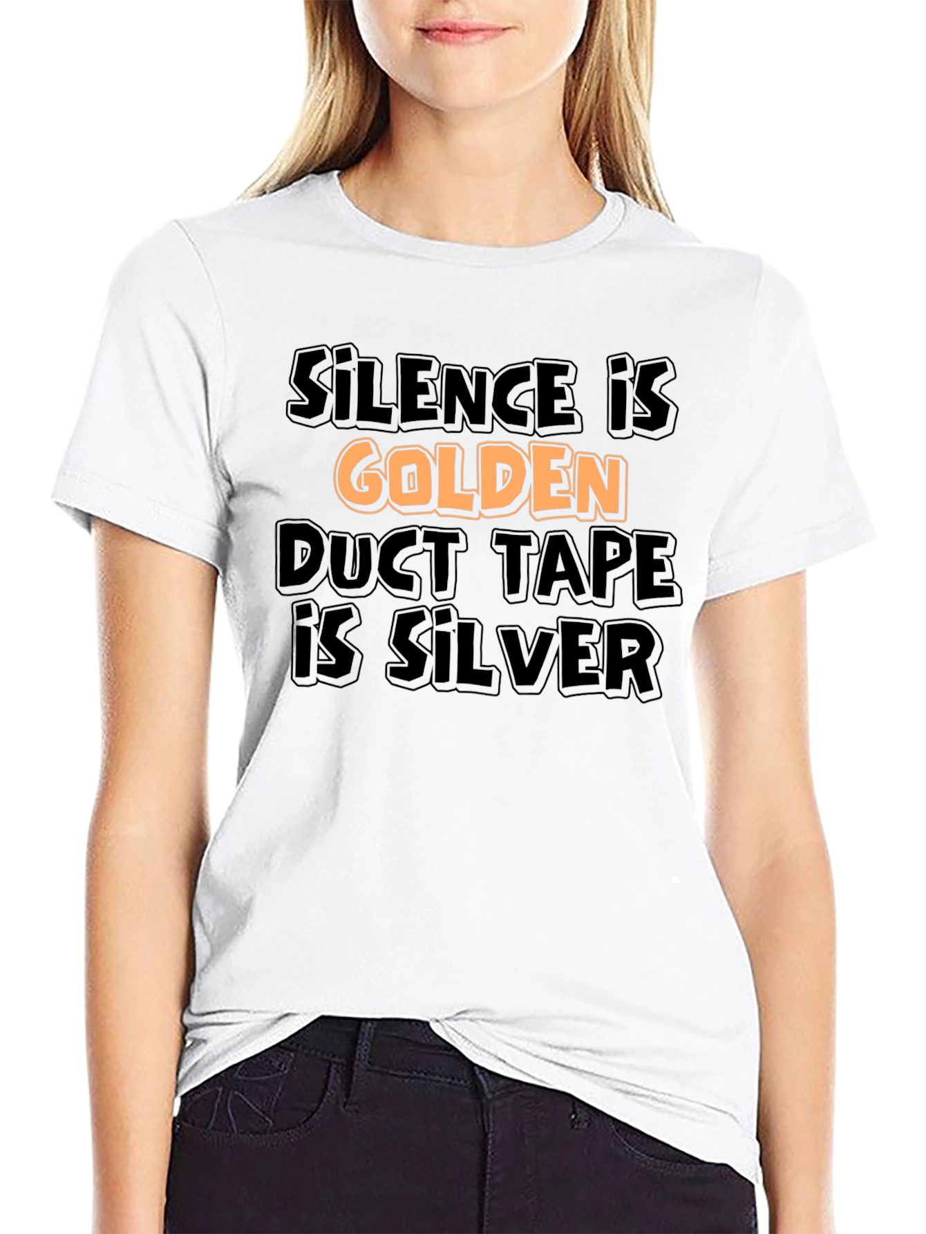 Black Silence is Golden Tee - Funny Sarcastic T-Shirt view 9