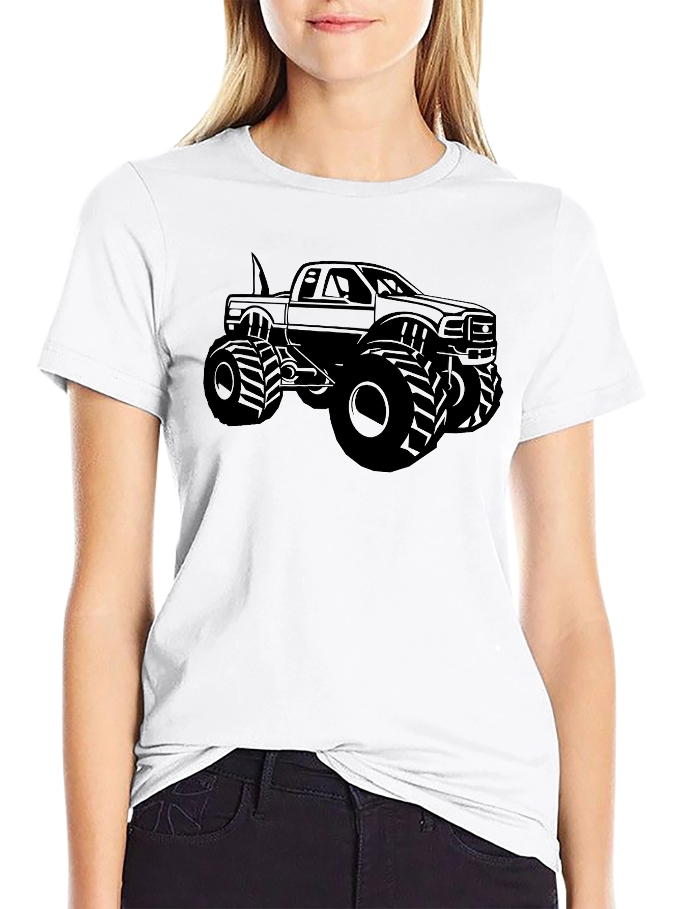 Black Monster Truck Graphic Tee - Black view 9