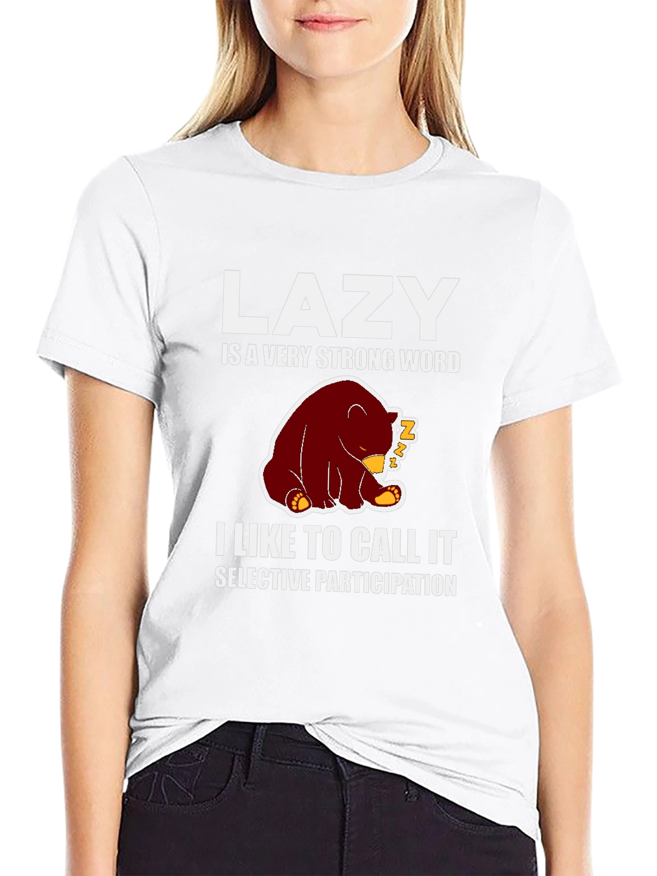 Black Lazy Bear Graphic Tee - Funny & Comfortable view 9