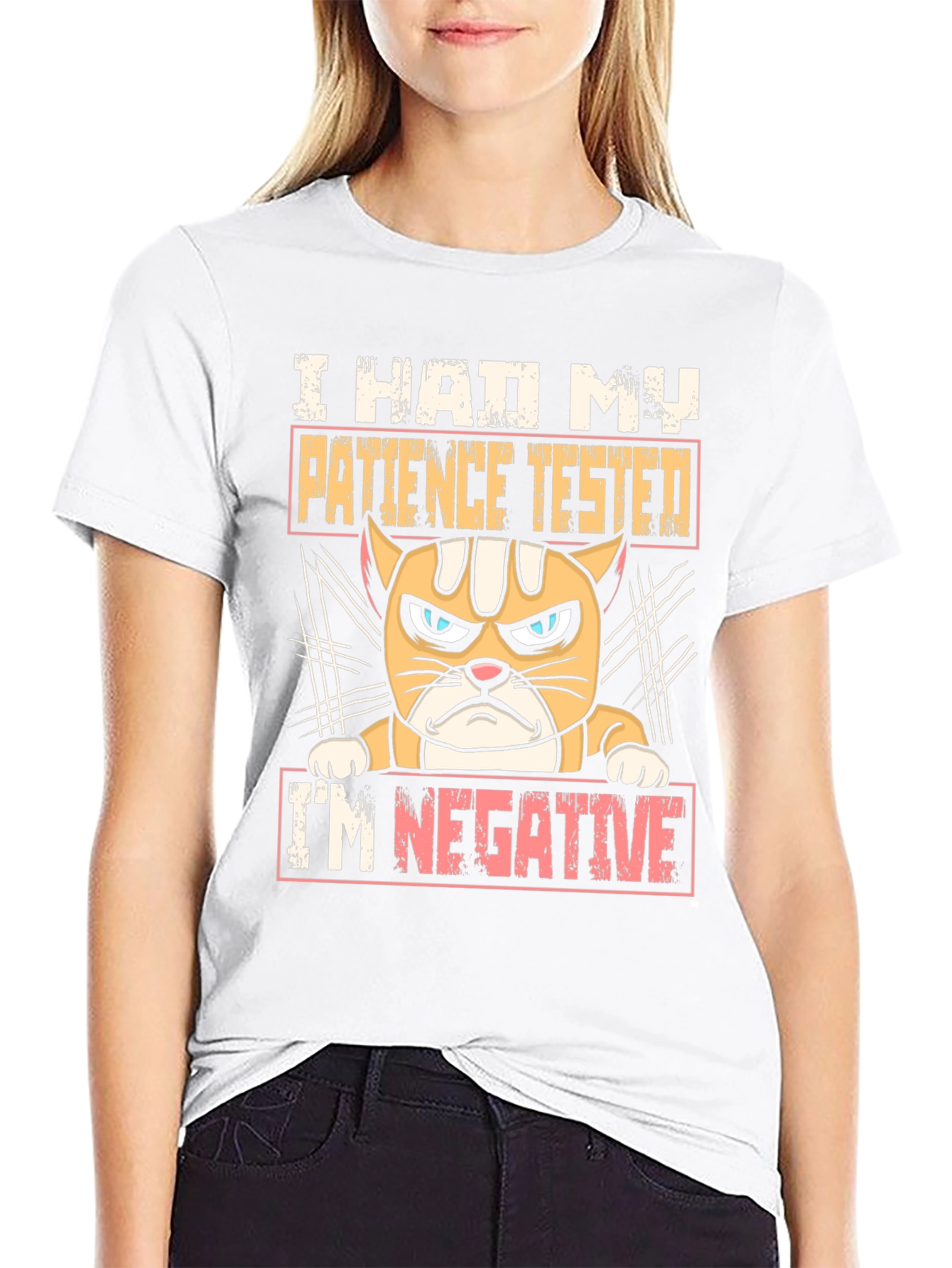 Black I Had My Patience Tested Funny Cat T-Shirt view 9