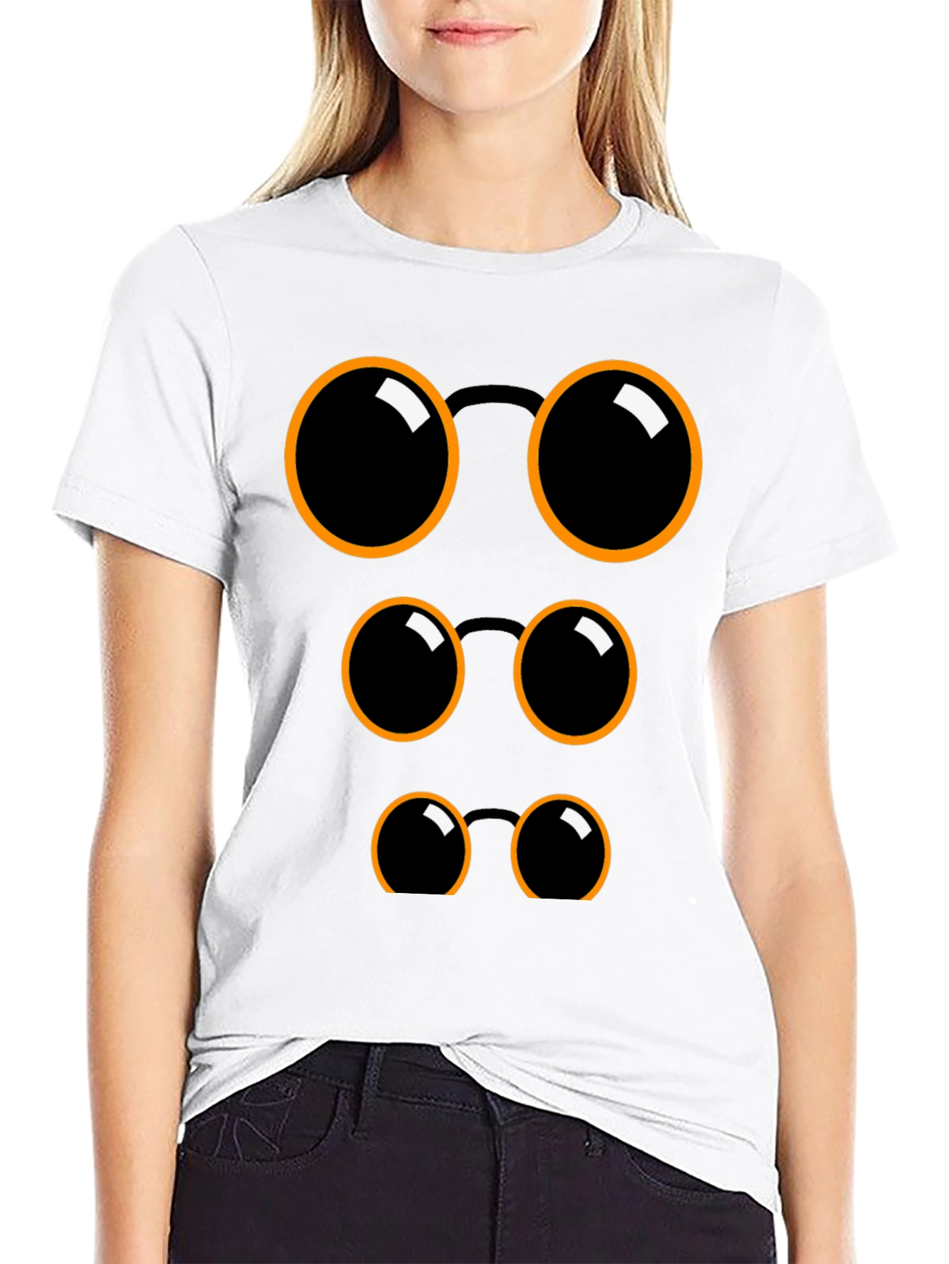 Black Funny Eyeglasses Graphic Black T-Shirt view 9