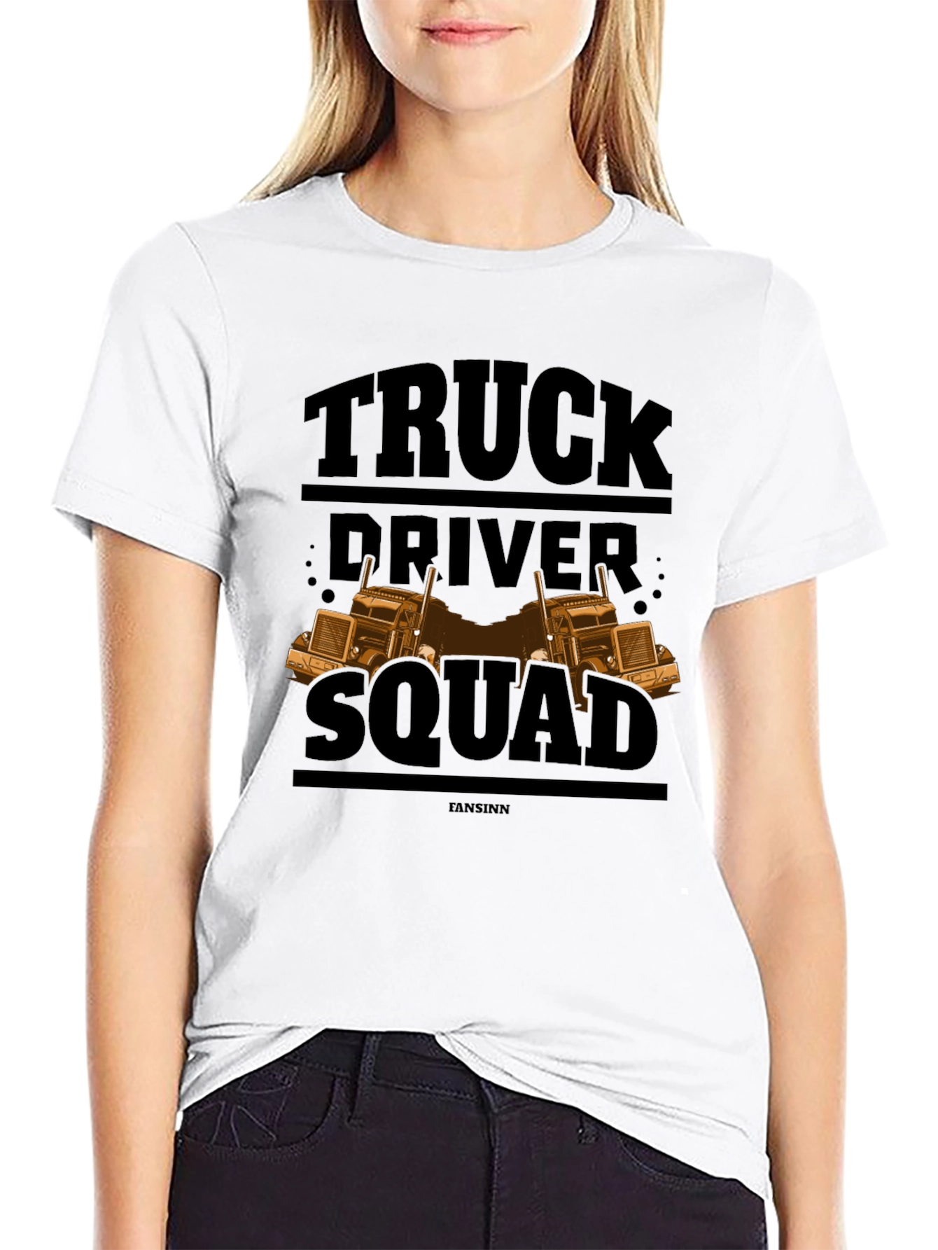 Black Truck Driver Squad Black T-Shirt view 9