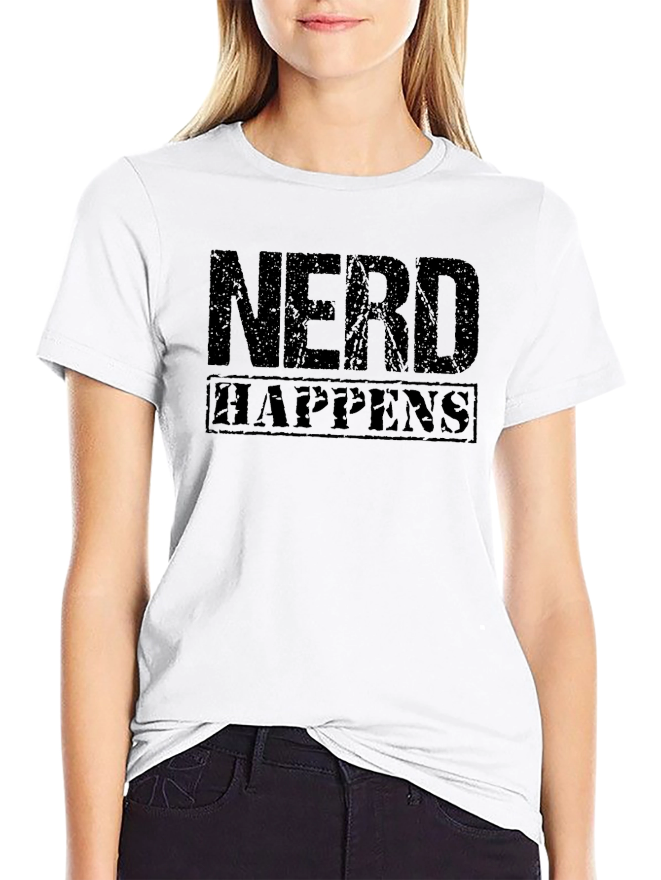 Black Nerd Happens Graphic Tee - Black T-Shirt view 9