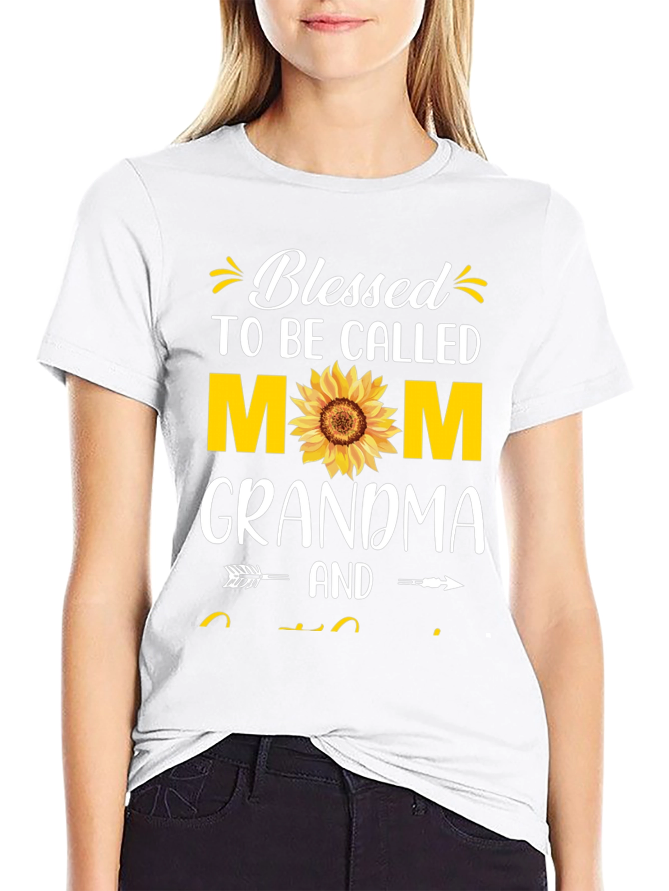 Black Blessed Mom Grandma T-Shirt view 9