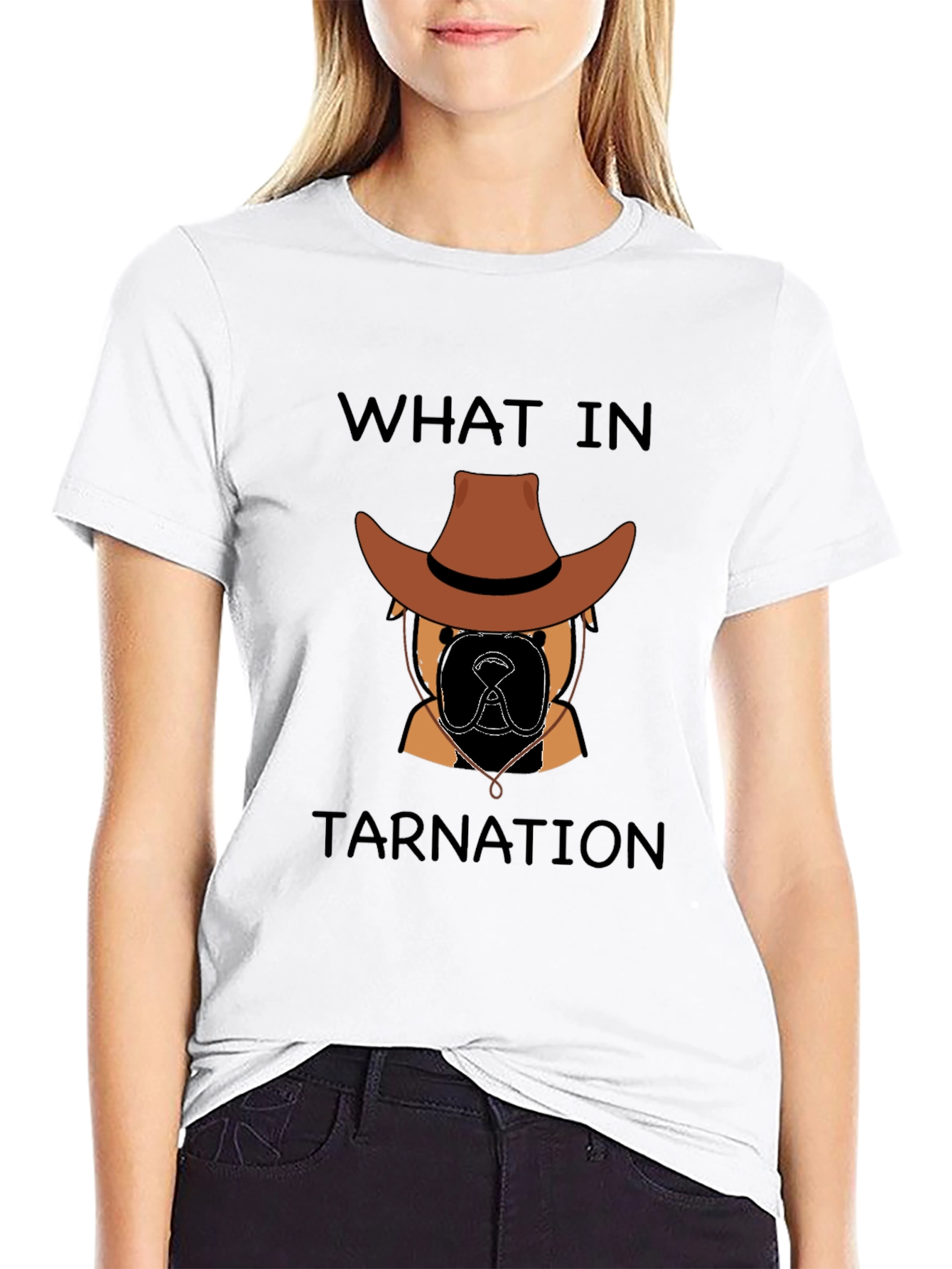 Black What In Tarnation Dog Cowboy T-Shirt view 9