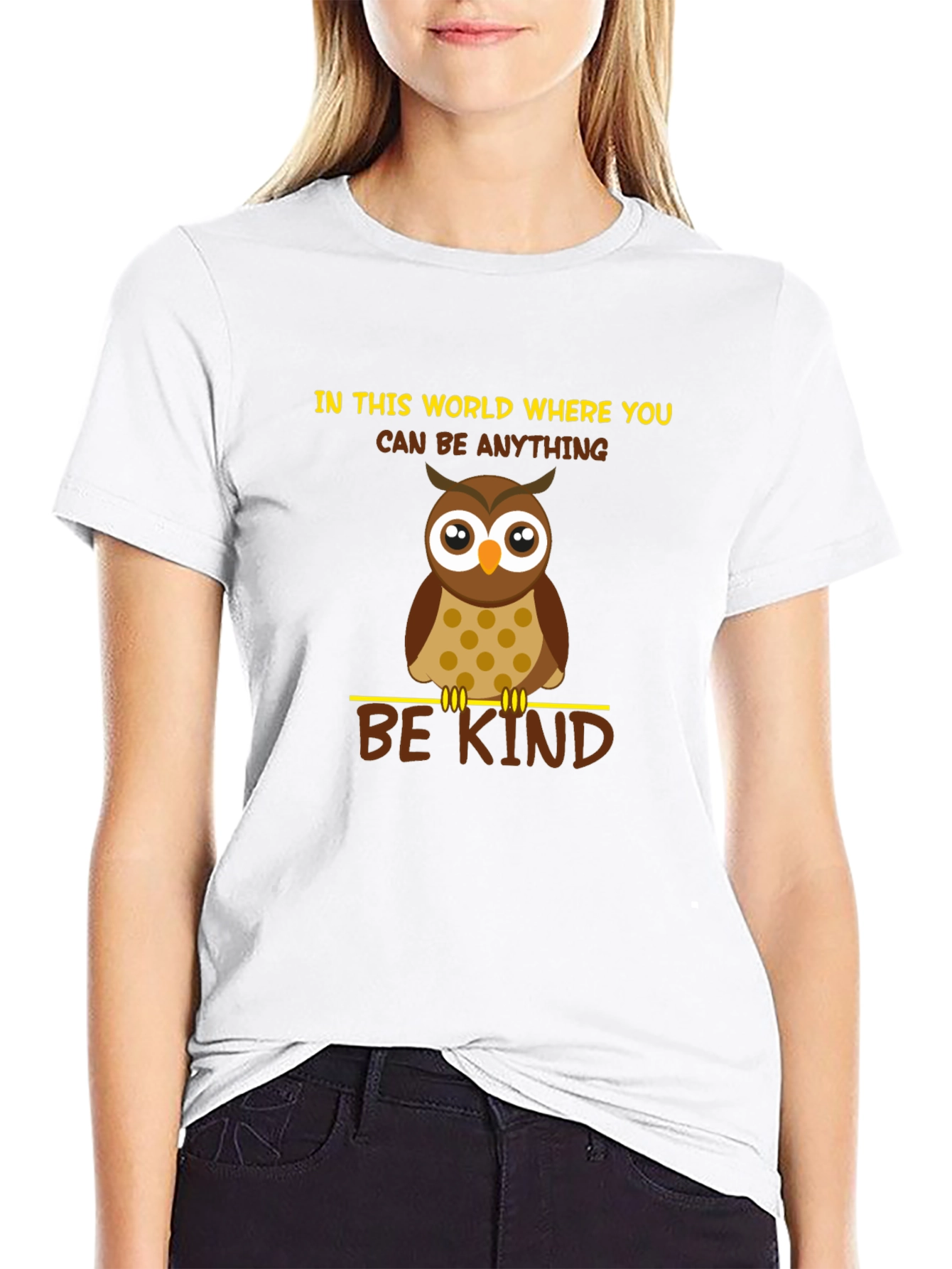 Black Be Kind Owl Graphic T-Shirt - Black view 9