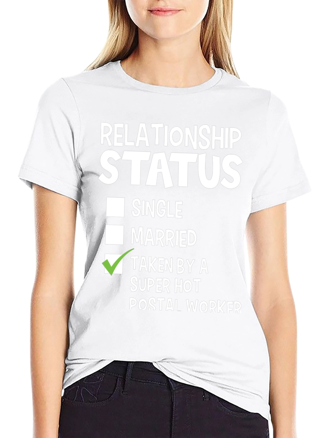 Black Relationship Status Postal Worker T-Shirt view 9