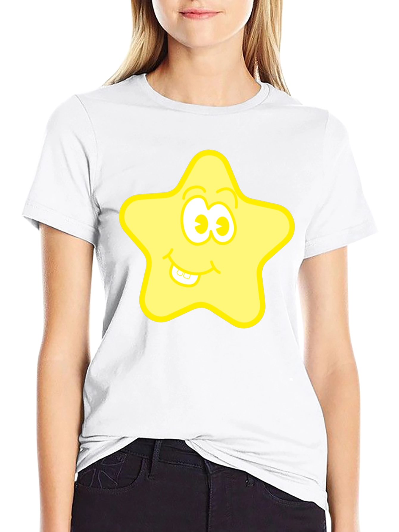 Black Funny Star Graphic Tee - Black view 9