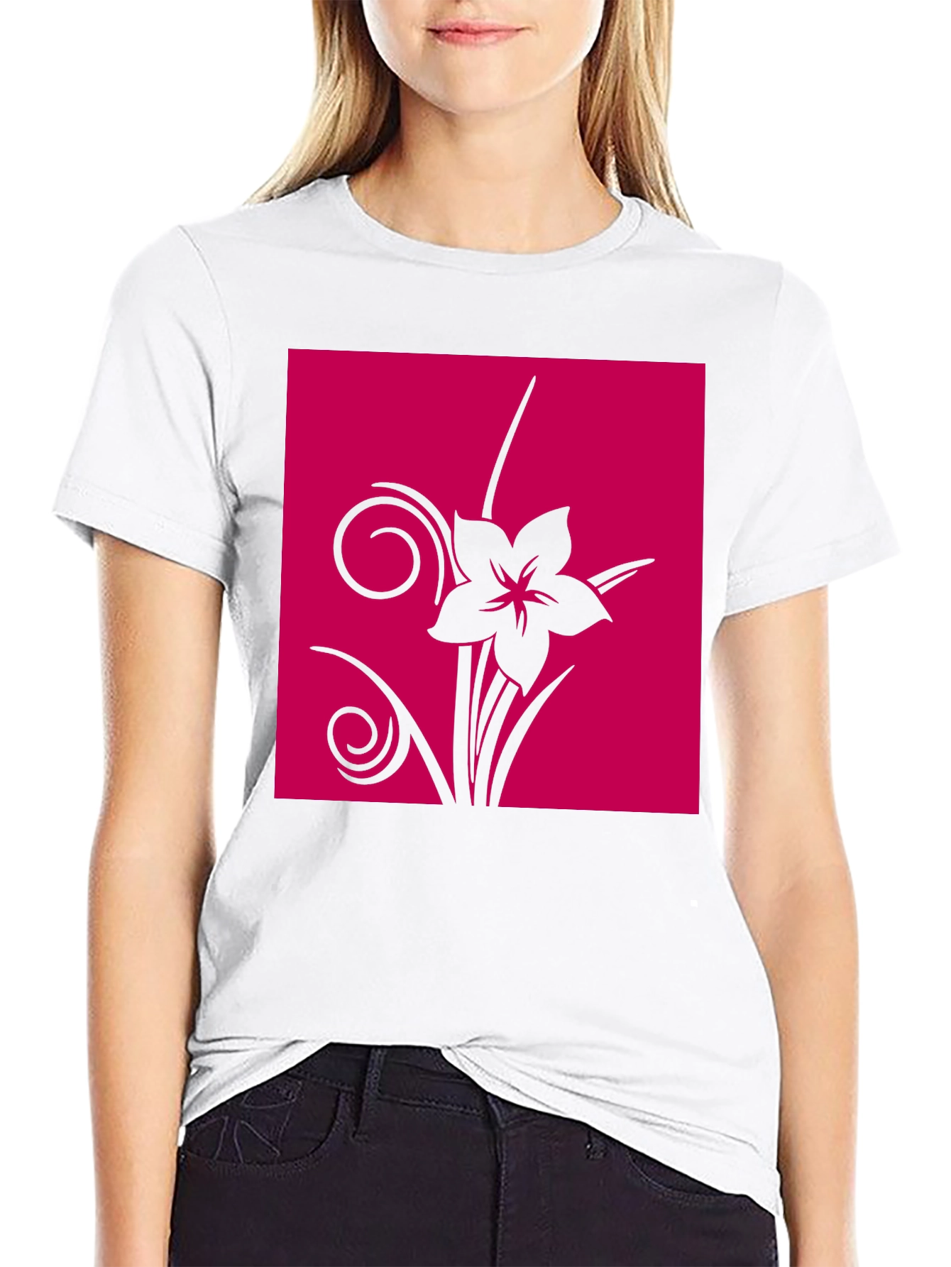 Black Floral Graphic Tee - Black view 9