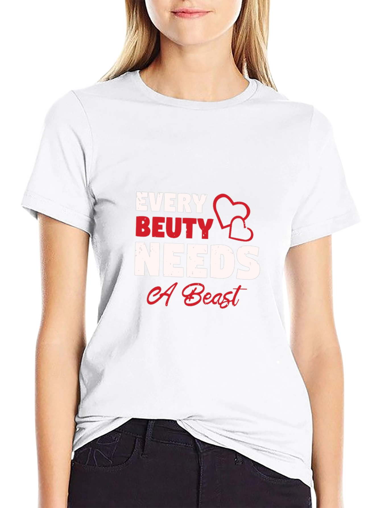 Black Every Beauty Needs a Beast Graphic T-Shirt view 9