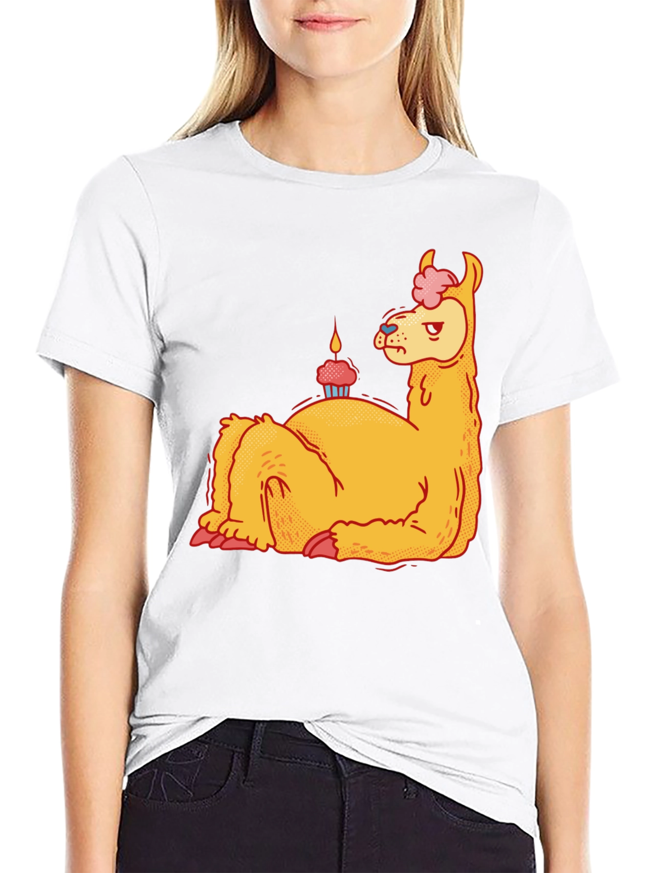 Black Llama Cupcake T-Shirt - Quirky Graphic Tee view 9