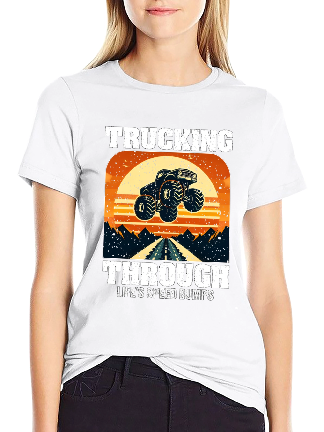 Black Trucking Through Life T-Shirt view 9