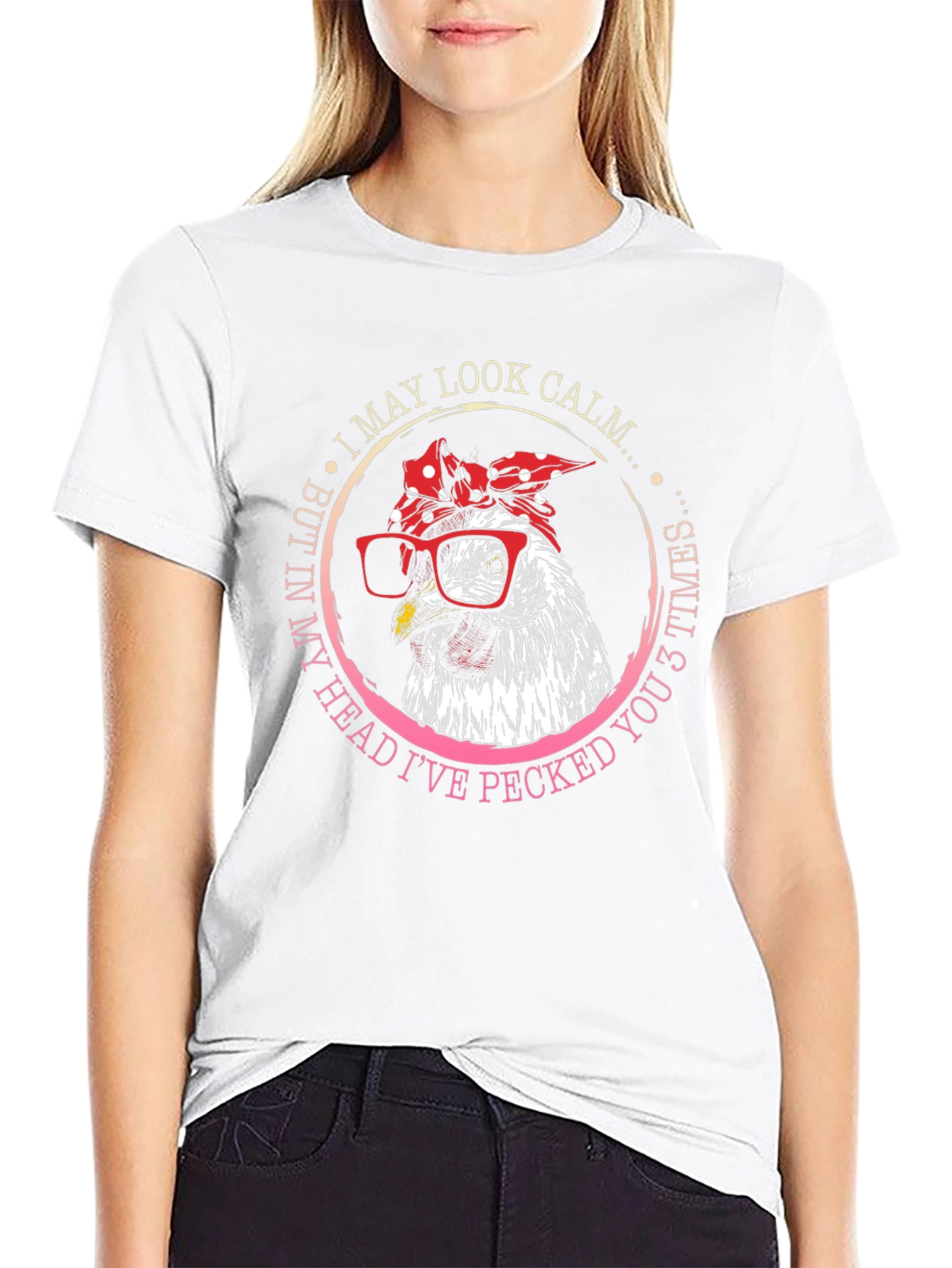 Funny Chicken T-Shirt - I May Look Calm - 9