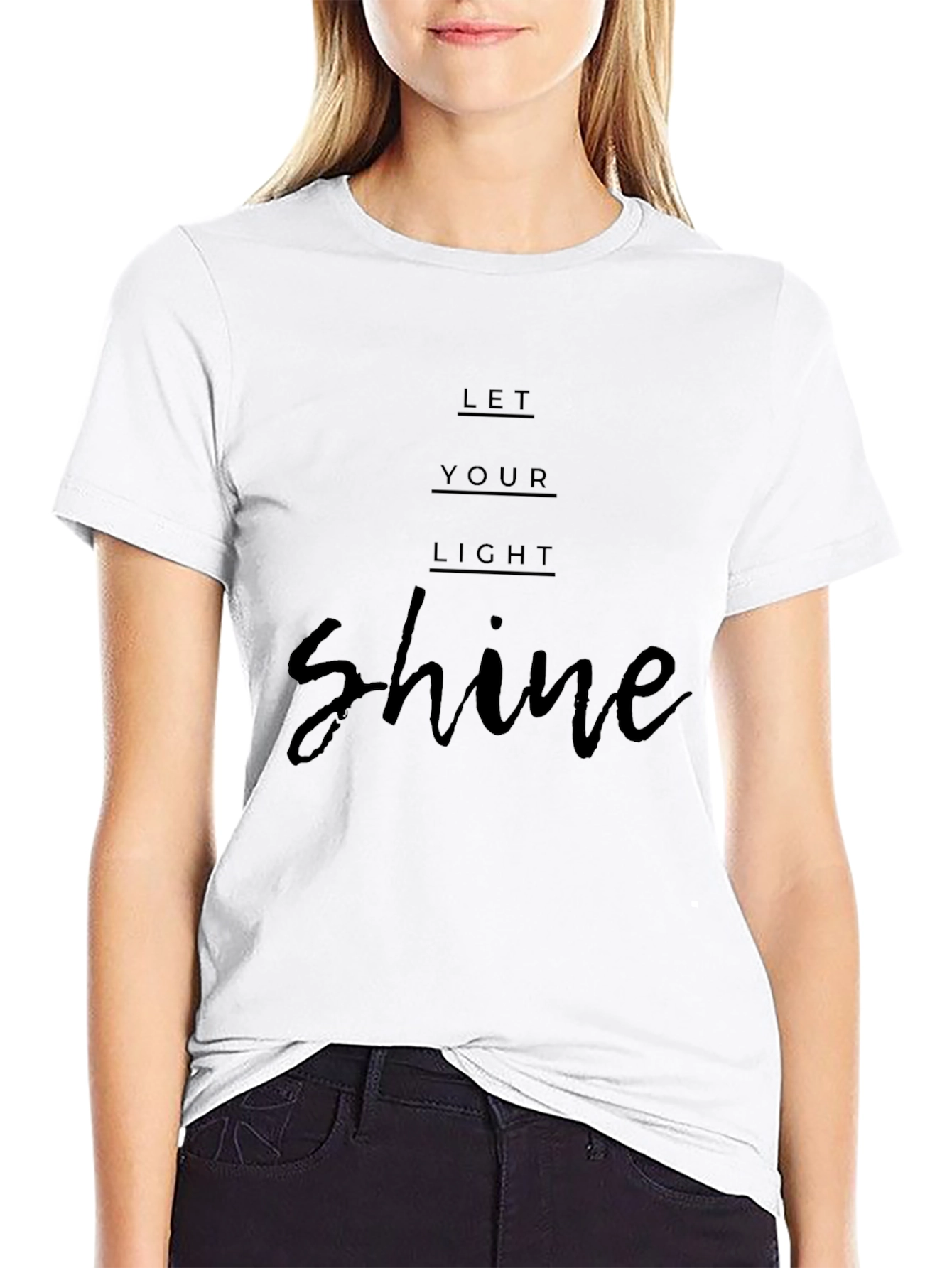 Black Let Your Light Shine Black T-Shirt view 9