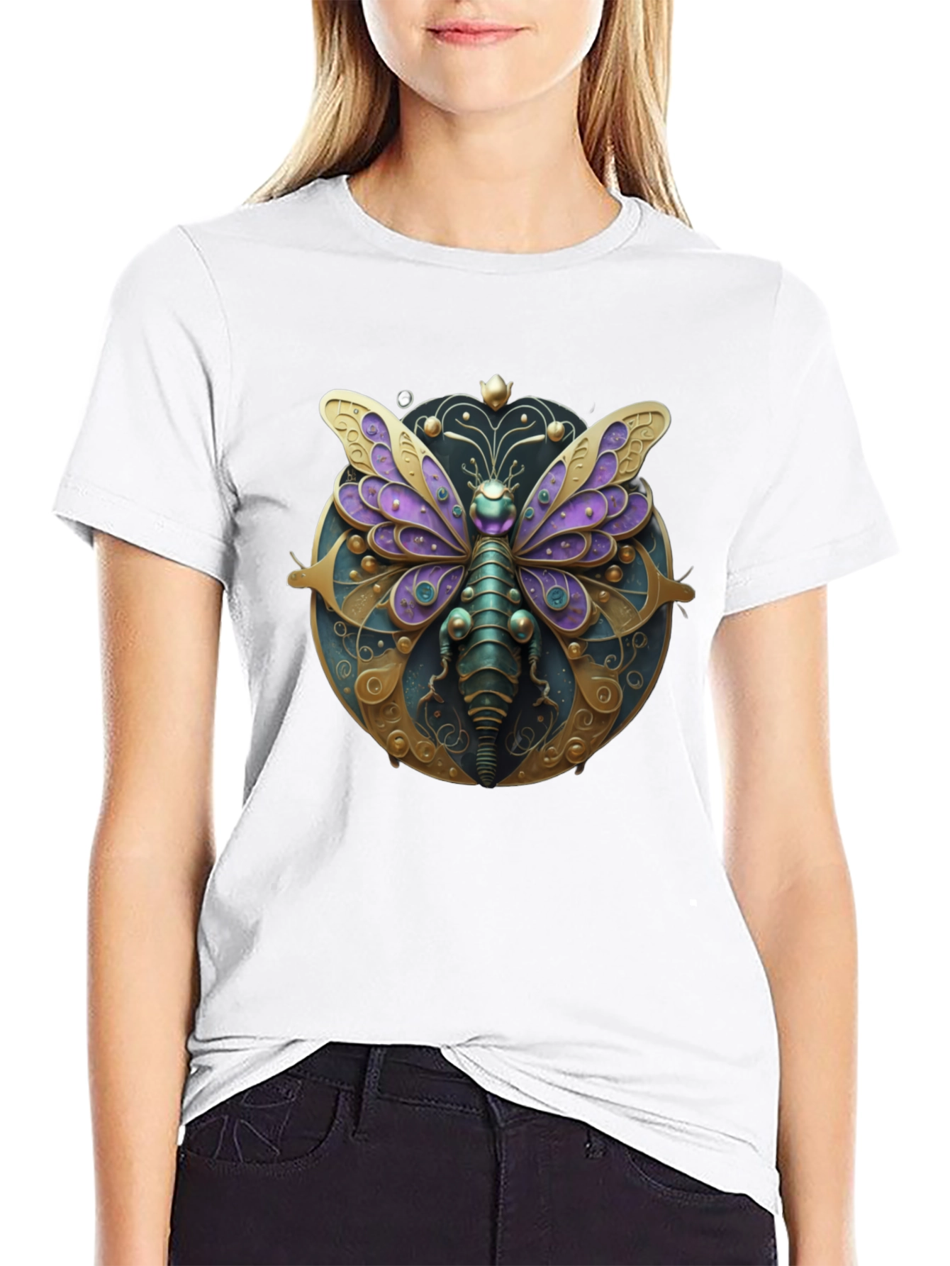 Black Steampunk Butterfly T-Shirt view 9
