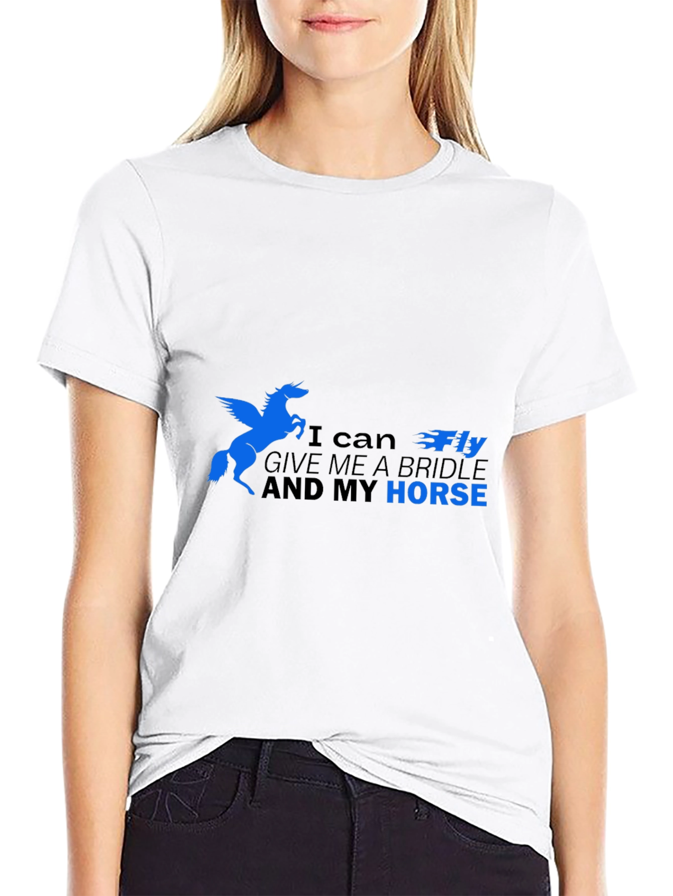 Black I Can Fly Horse Graphic T-Shirt view 9