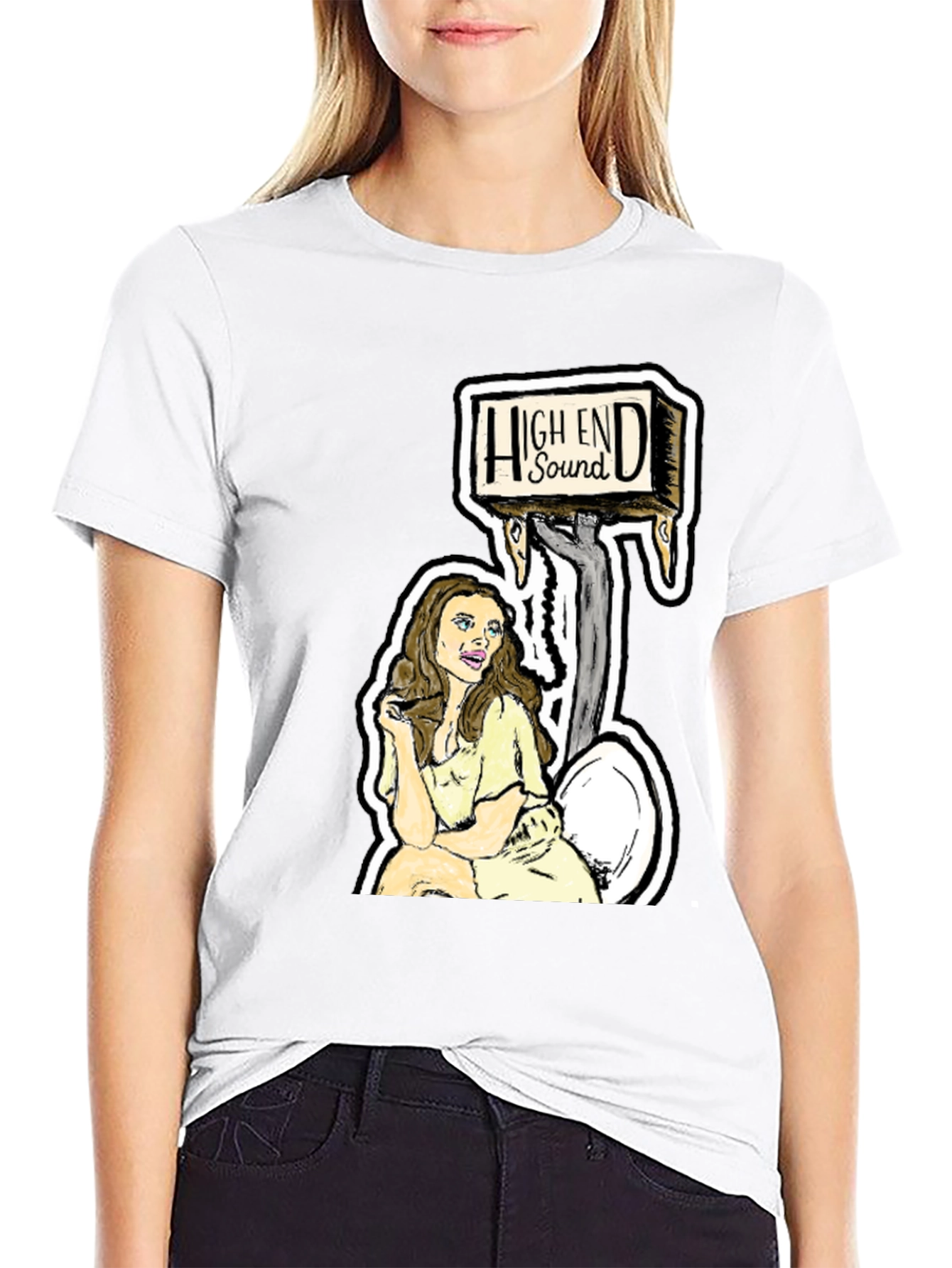 Black High End Sound T-Shirt - Funny Graphic Tee view 9