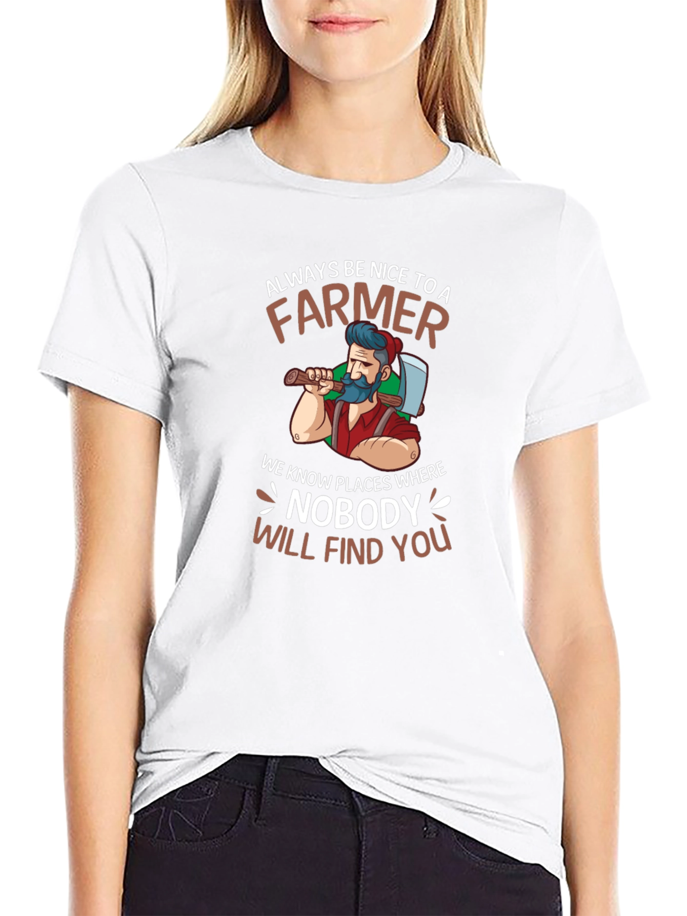 Black Always Be Nice Farmer Graphic T-Shirt view 9