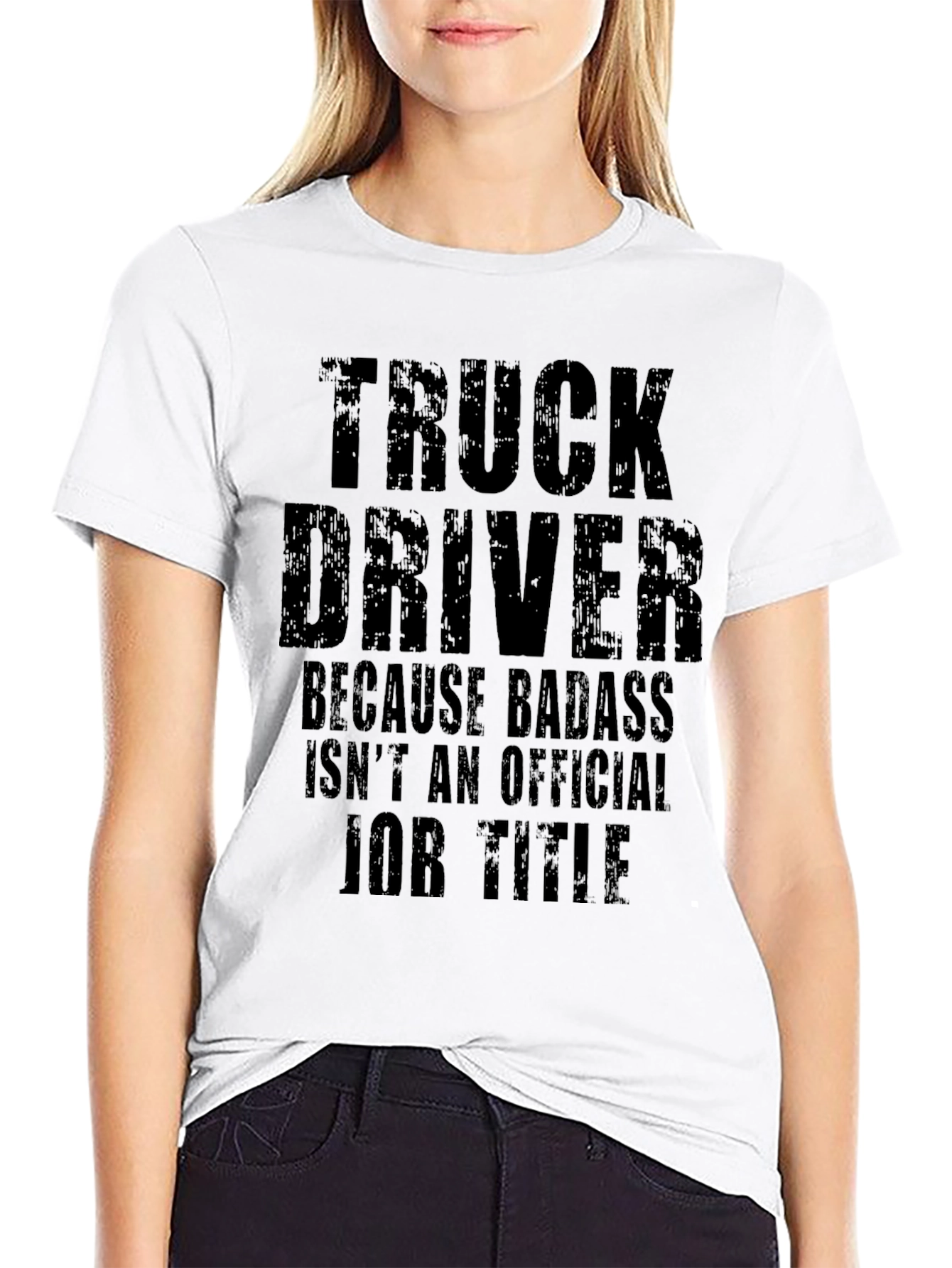 Black Truck Driver Badass Job Title T-Shirt view 9