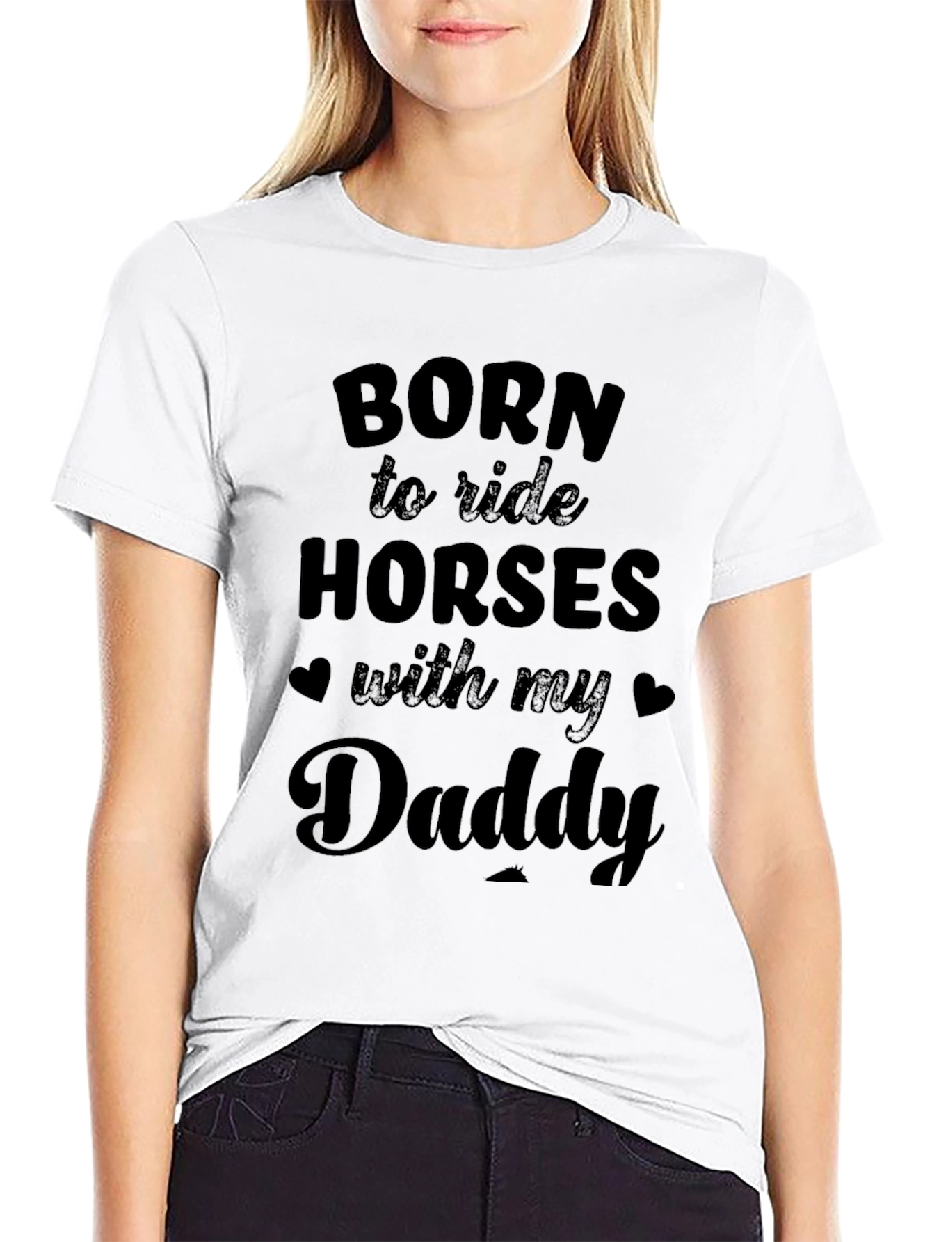 Black Born to Ride Horses With My Daddy T-Shirt view 9