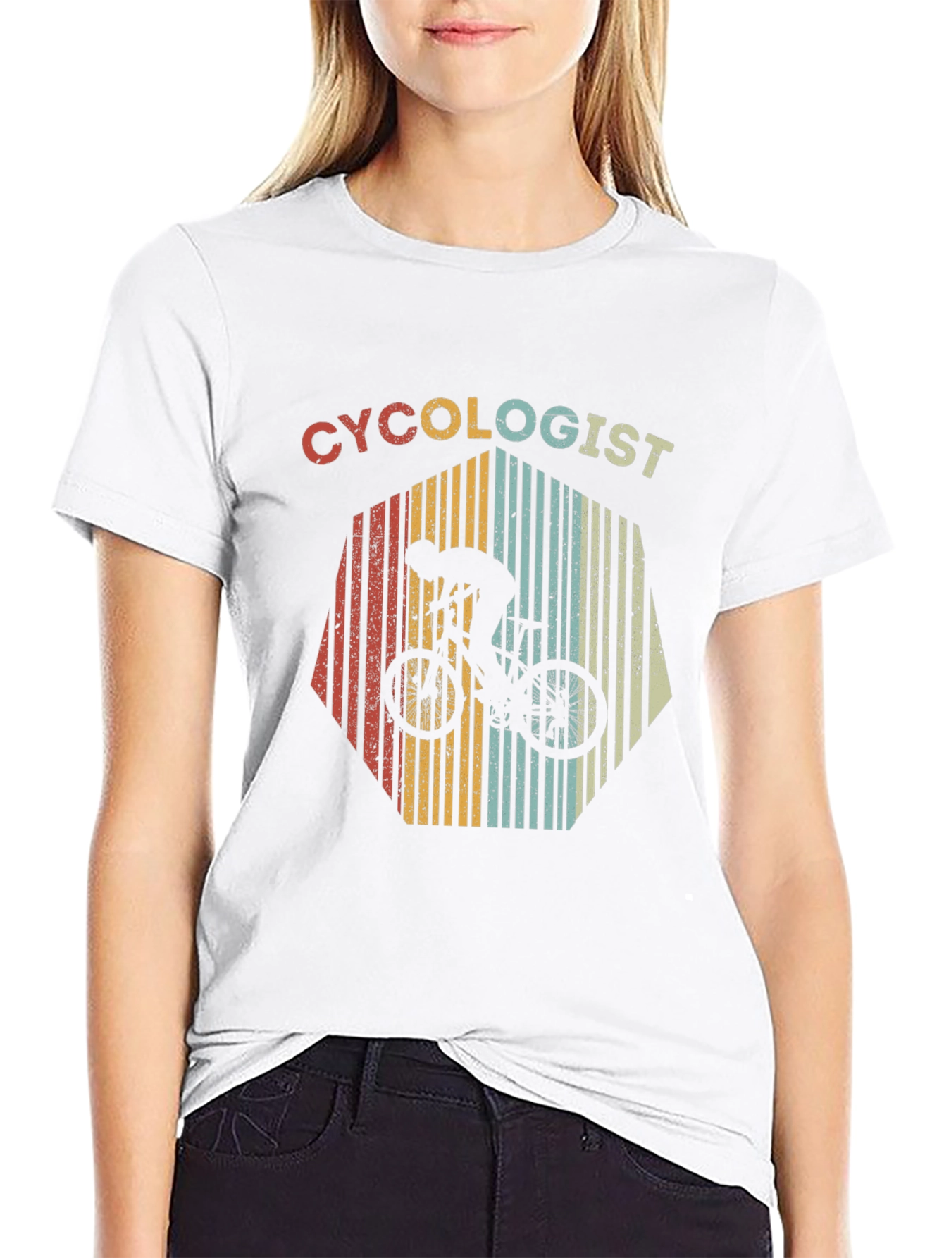 Black Retro Cycologist T-Shirt - Cycling Enthusiast Apparel view 9