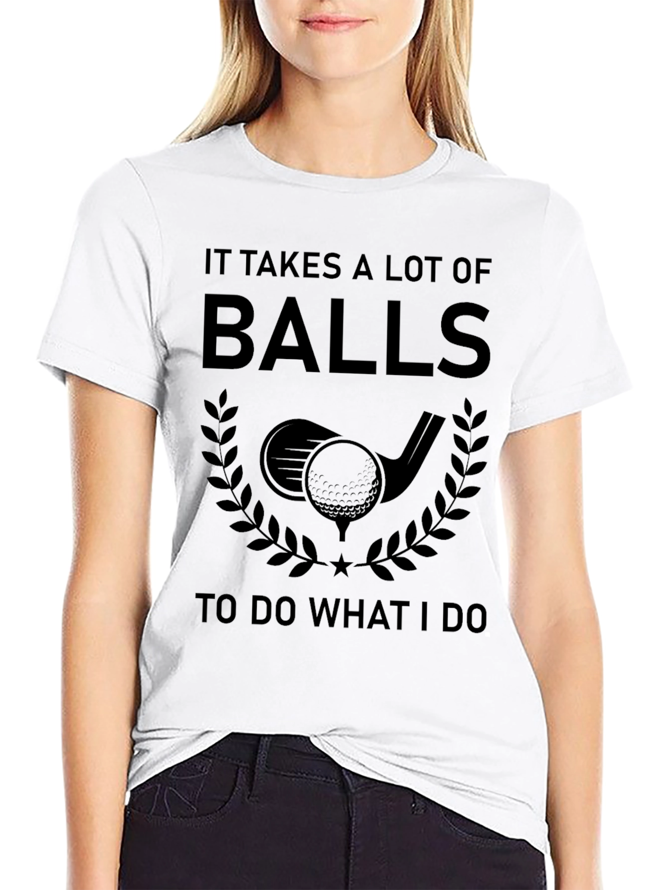 Black Funny Golf T-Shirt - It Takes Balls Graphic Tee view 9