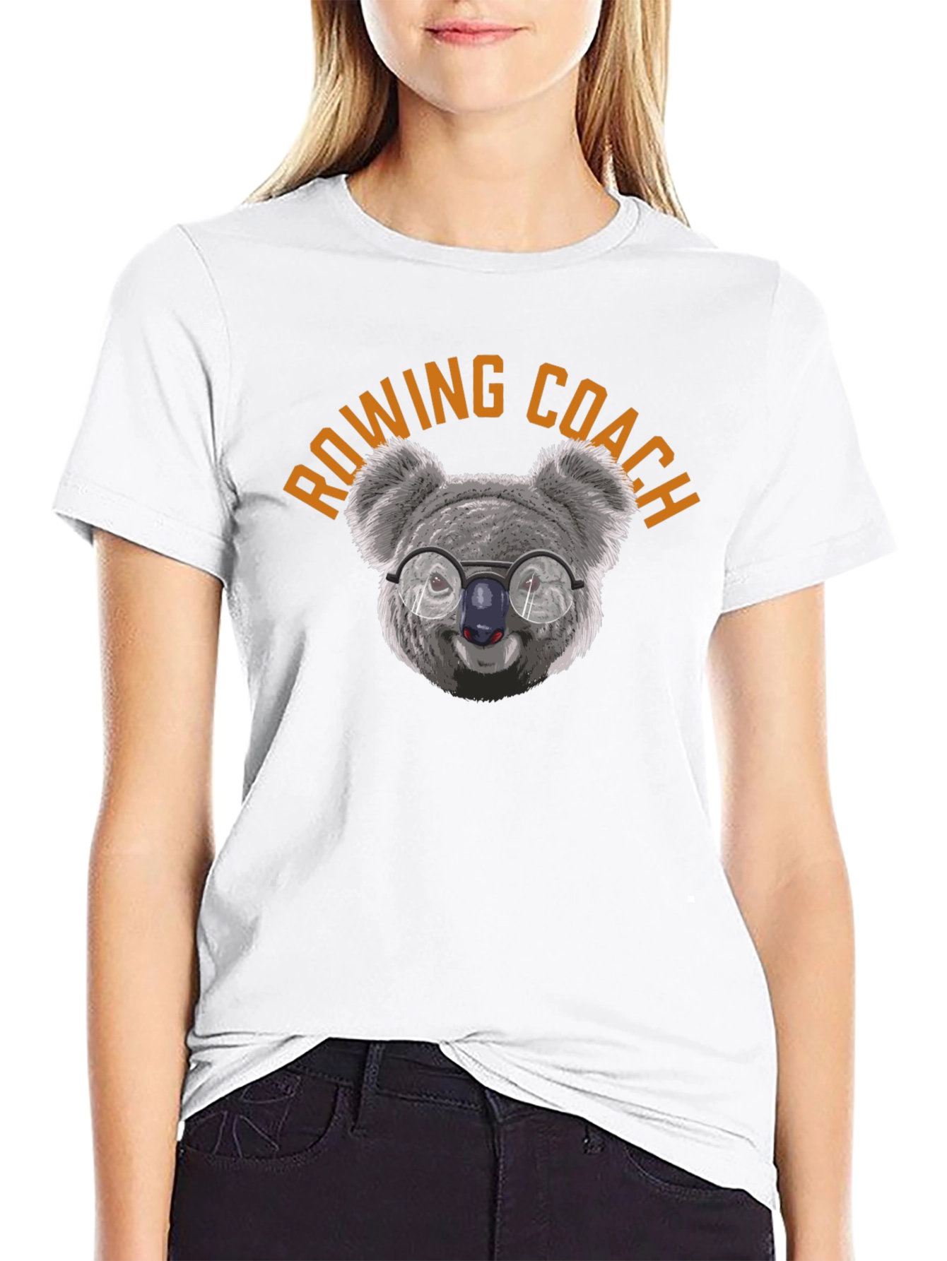 Black Rowing Coach Koala T-Shirt view 9