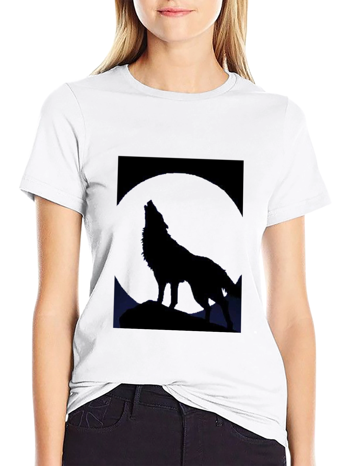 Black Wolf Moon Graphic Tee - Black view 9