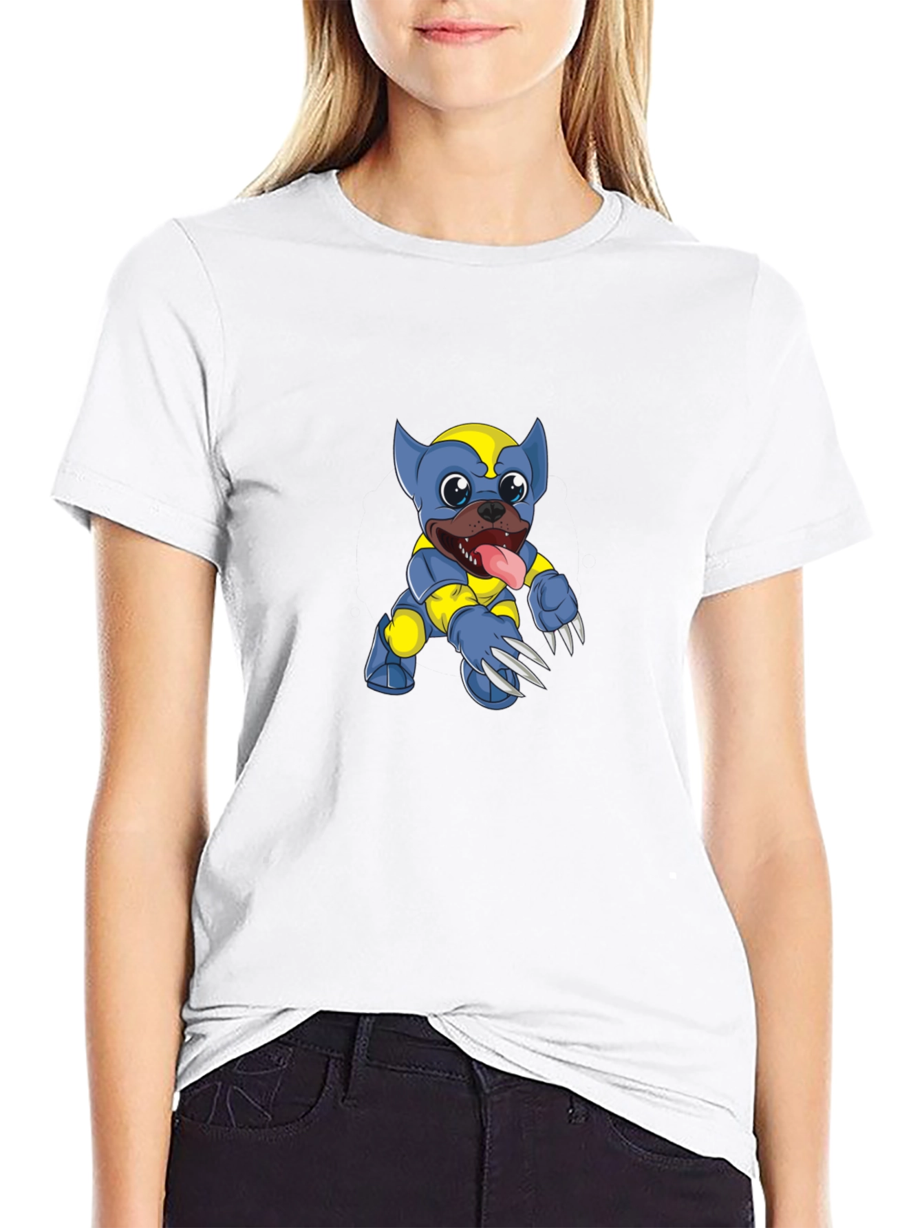 Black Wolverine Dog Graphic Black T-Shirt view 9